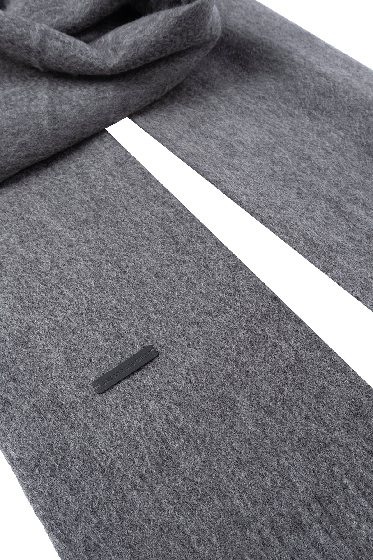 Orta Gri Melanj Rose Saf Kaşmir Şal 180x60