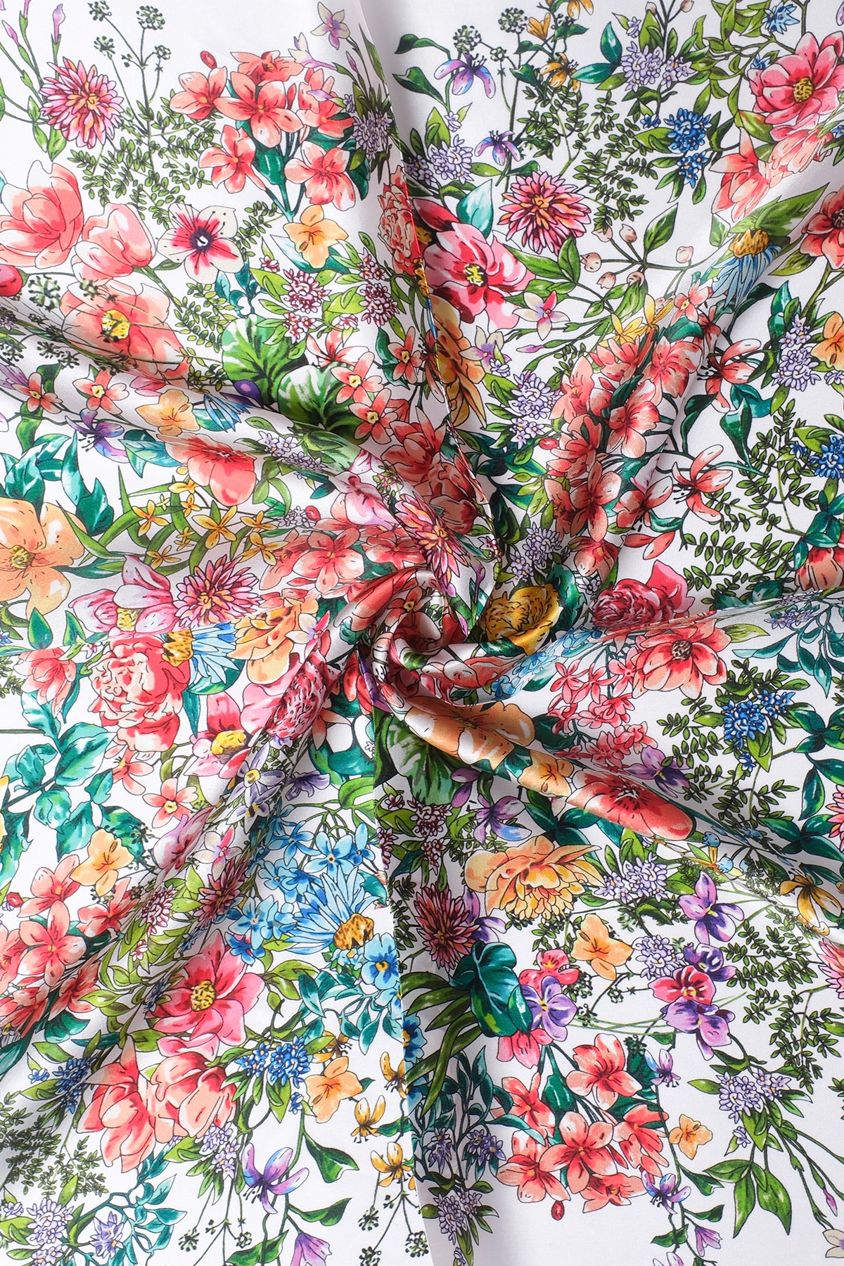 Beyaz Lena Saf İpek Kare Eşarp 70x70 cm