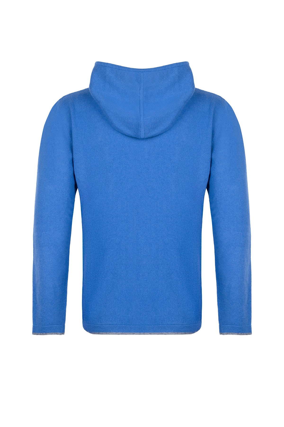Mavi Scott Saf Kaşmir Kapüşonlu Hırka