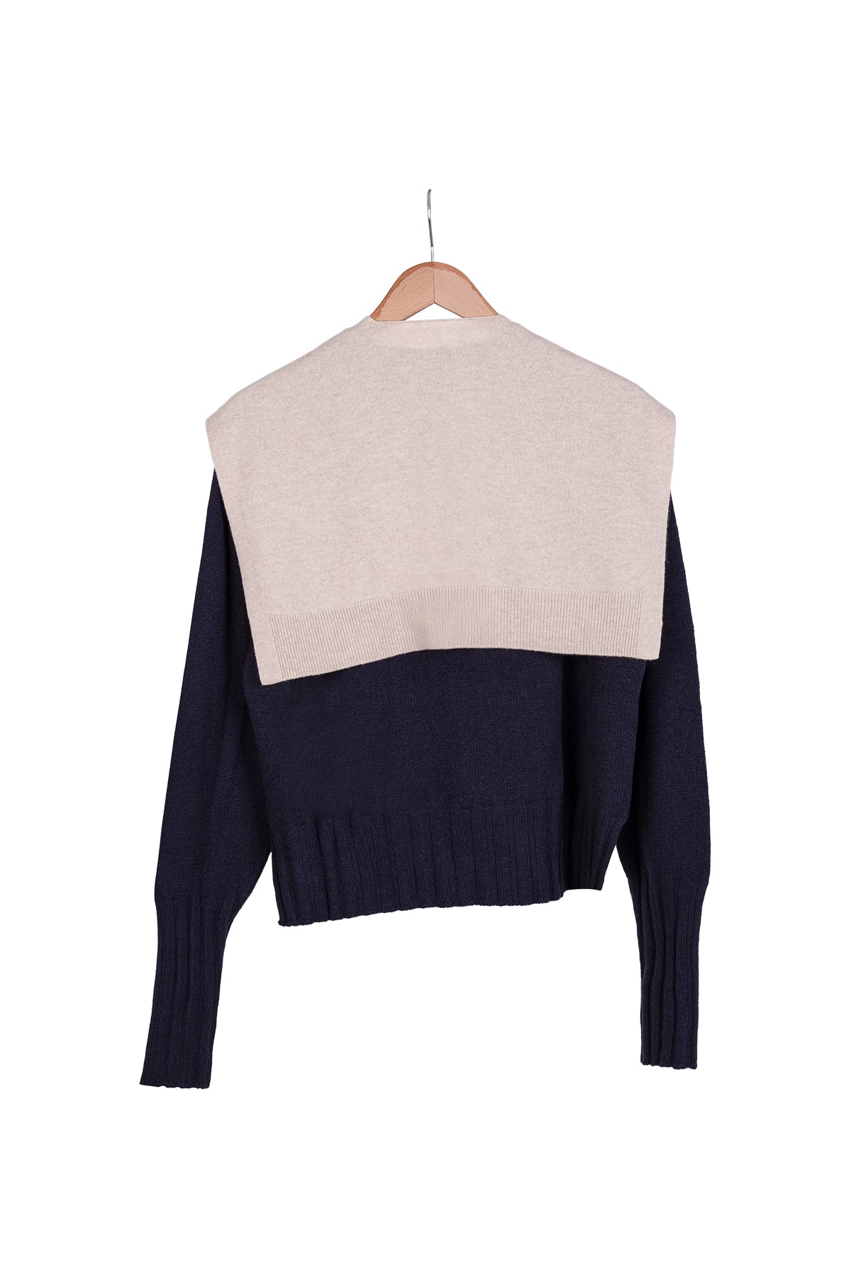 Bej Lilly Saf Kaşmir Kazak Atkı