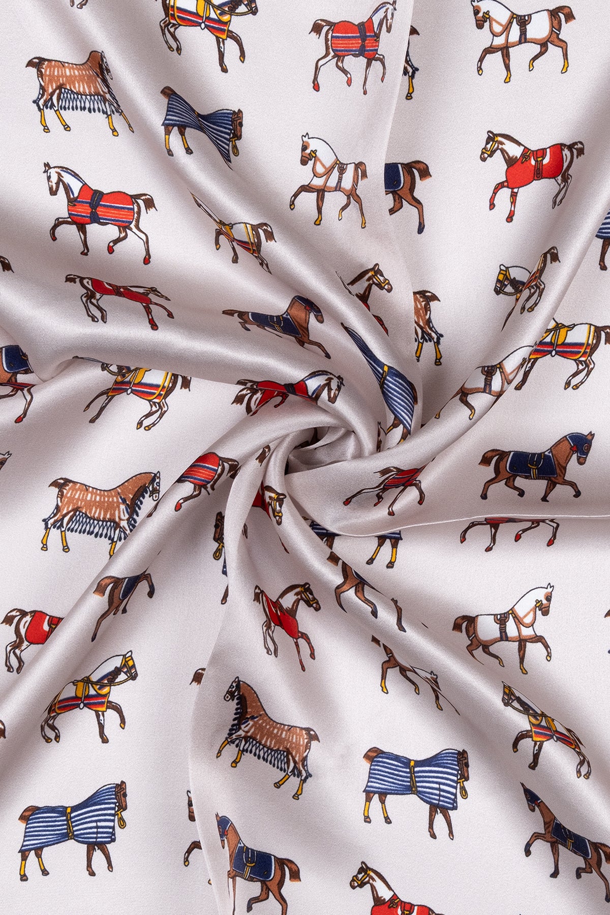 Kahverengi Bej Laila Saf İpek Kare Eşarp 50x50 cm