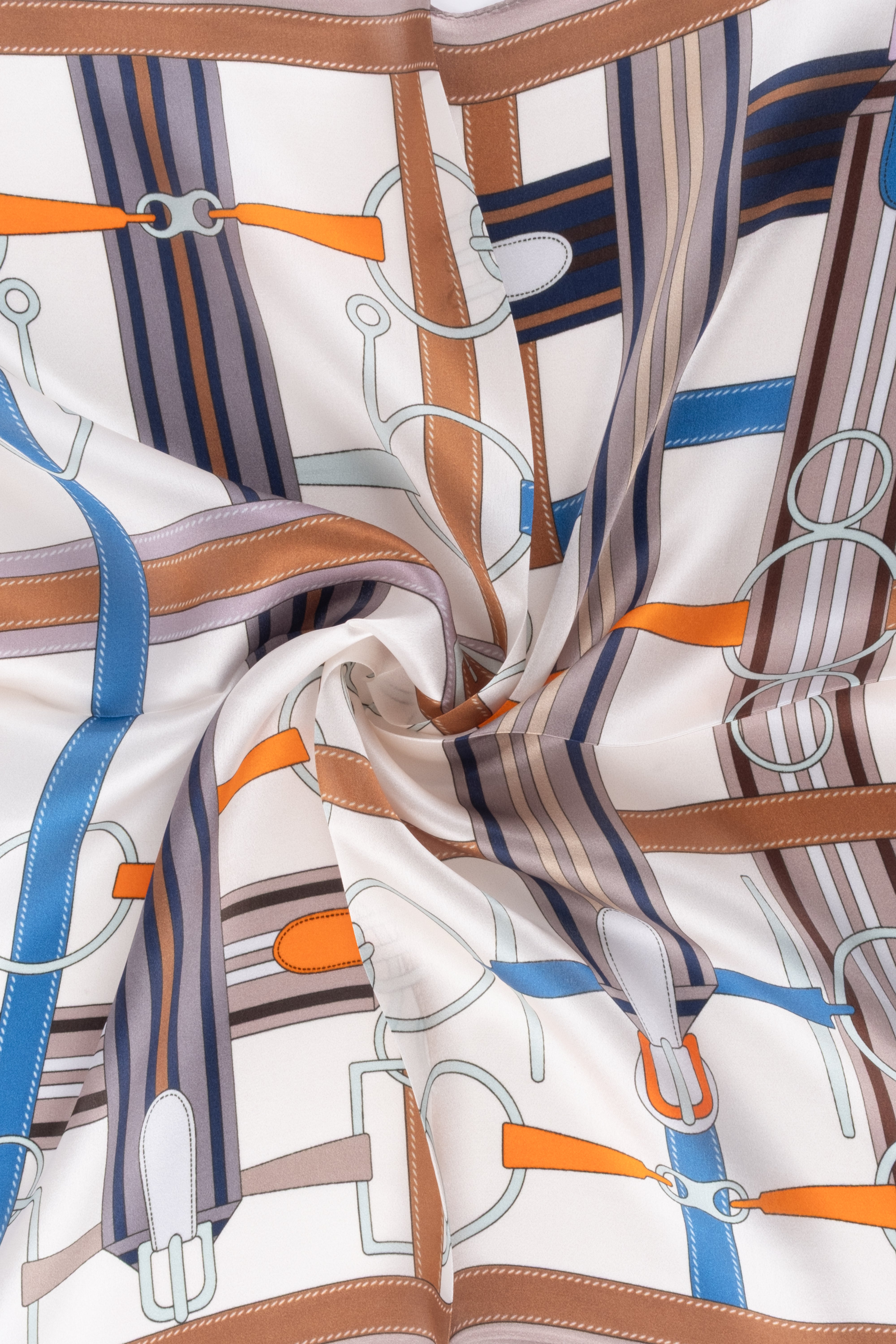 Kahverengi Laila Saf İpek Kare Eşarp 50x50 cm