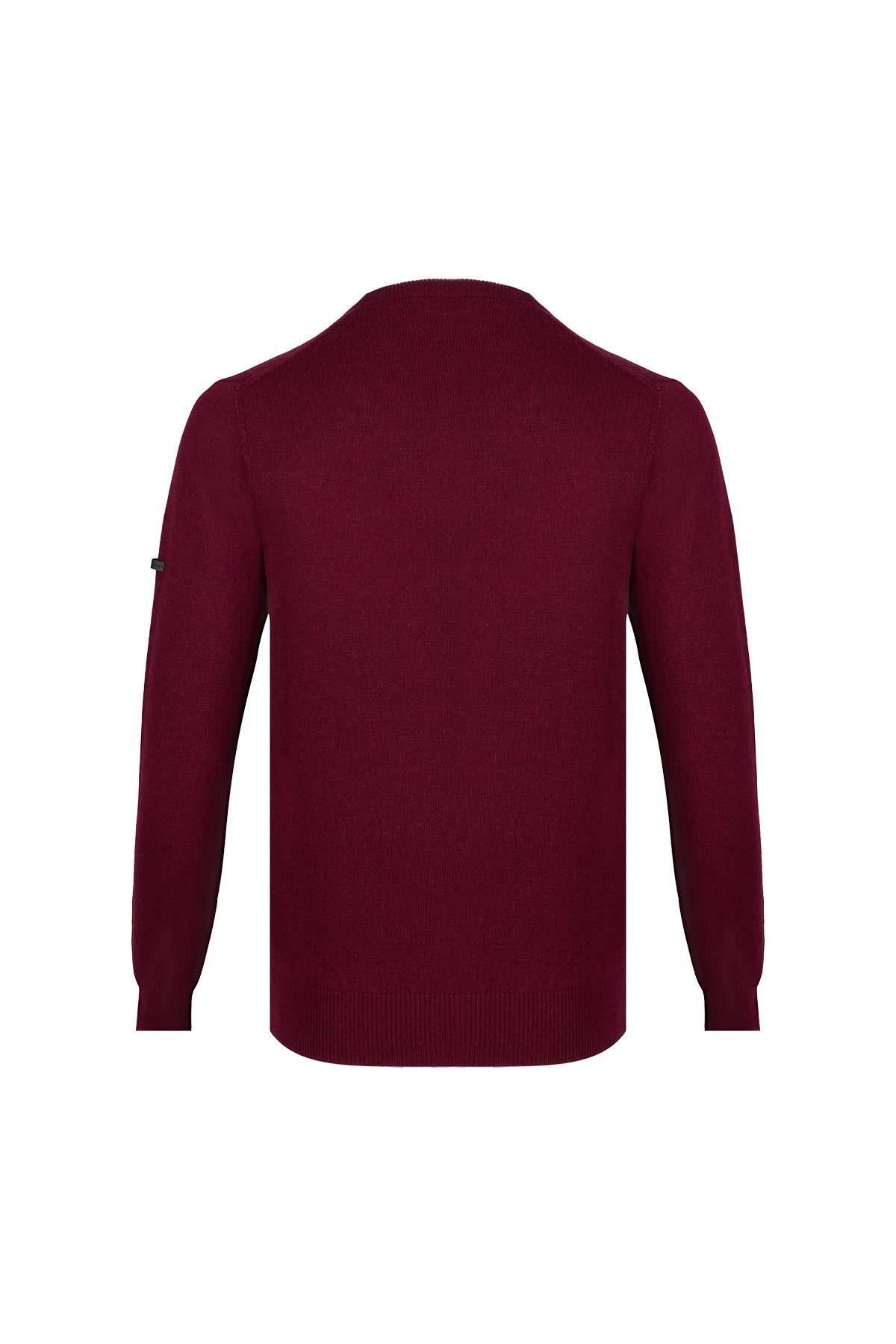 Bordo Franco Saf Kaşmir Bisiklet Yaka Kazak