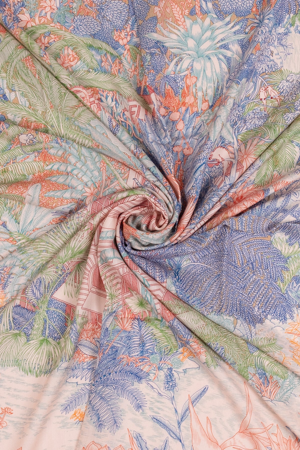 Pembe Linda Kaşmir Desenli Kare Eşarp 140x140  cm