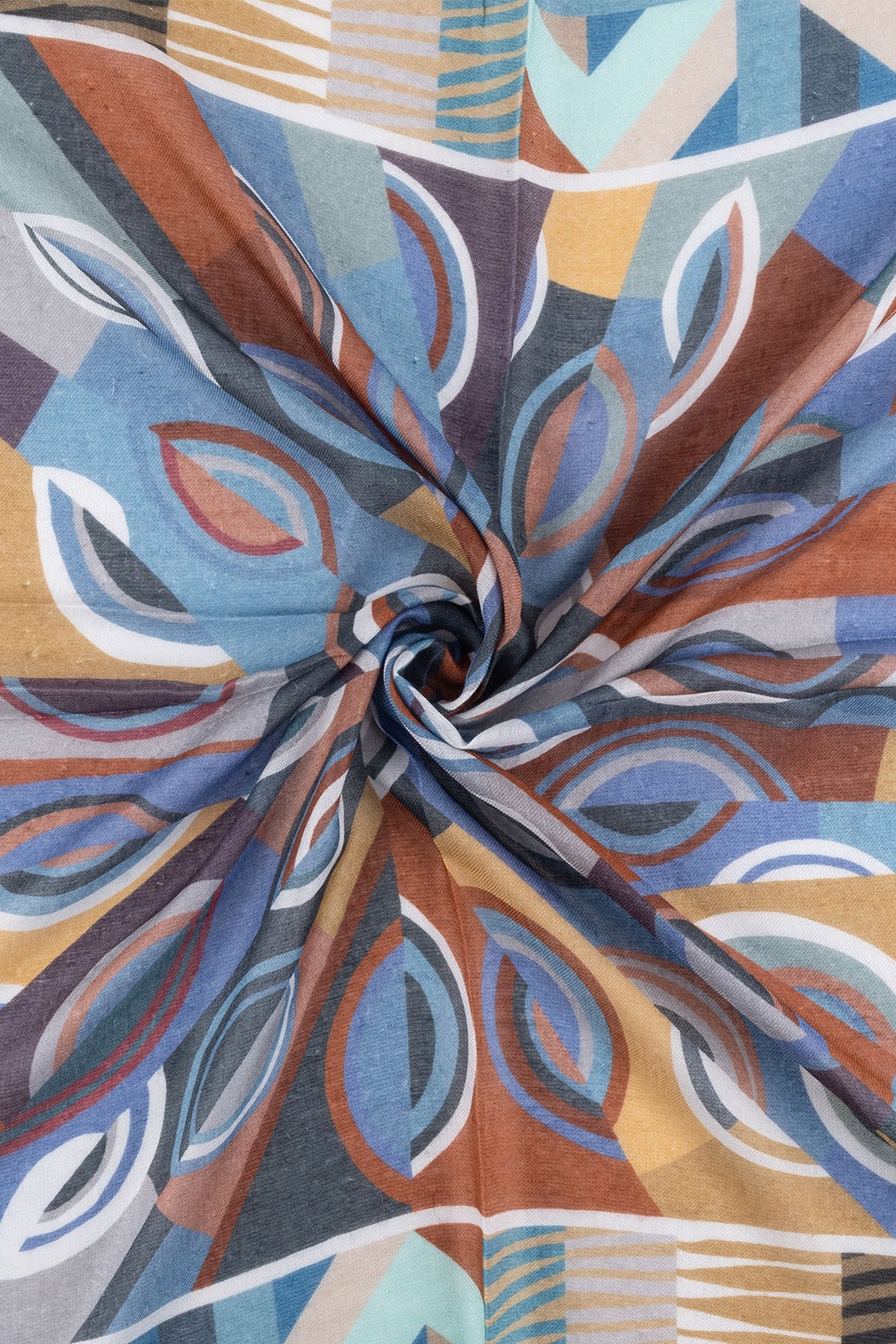 Haki Jas Desenli Kare Şal 70x70 cm