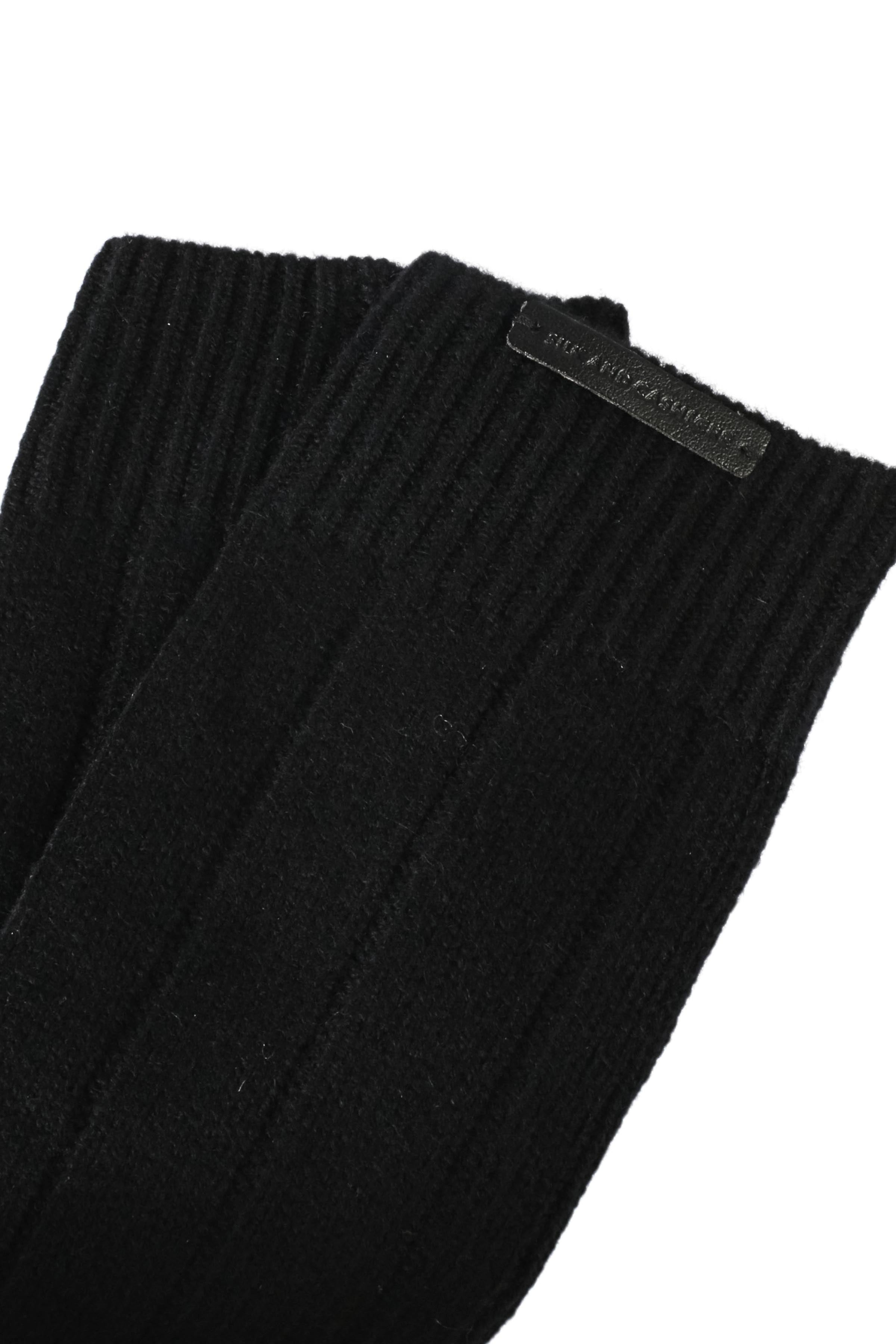 Siyah Saf Kaşmir Ribanalı Kadın Çorap