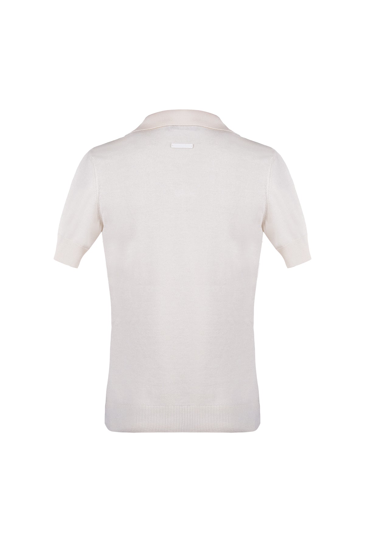 Ekru Zoe İpek Kaşmir Kısa Kollu Polo