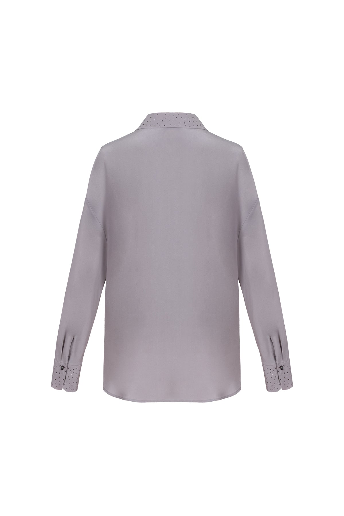 Gri Astrid Saf İpek Gömlek