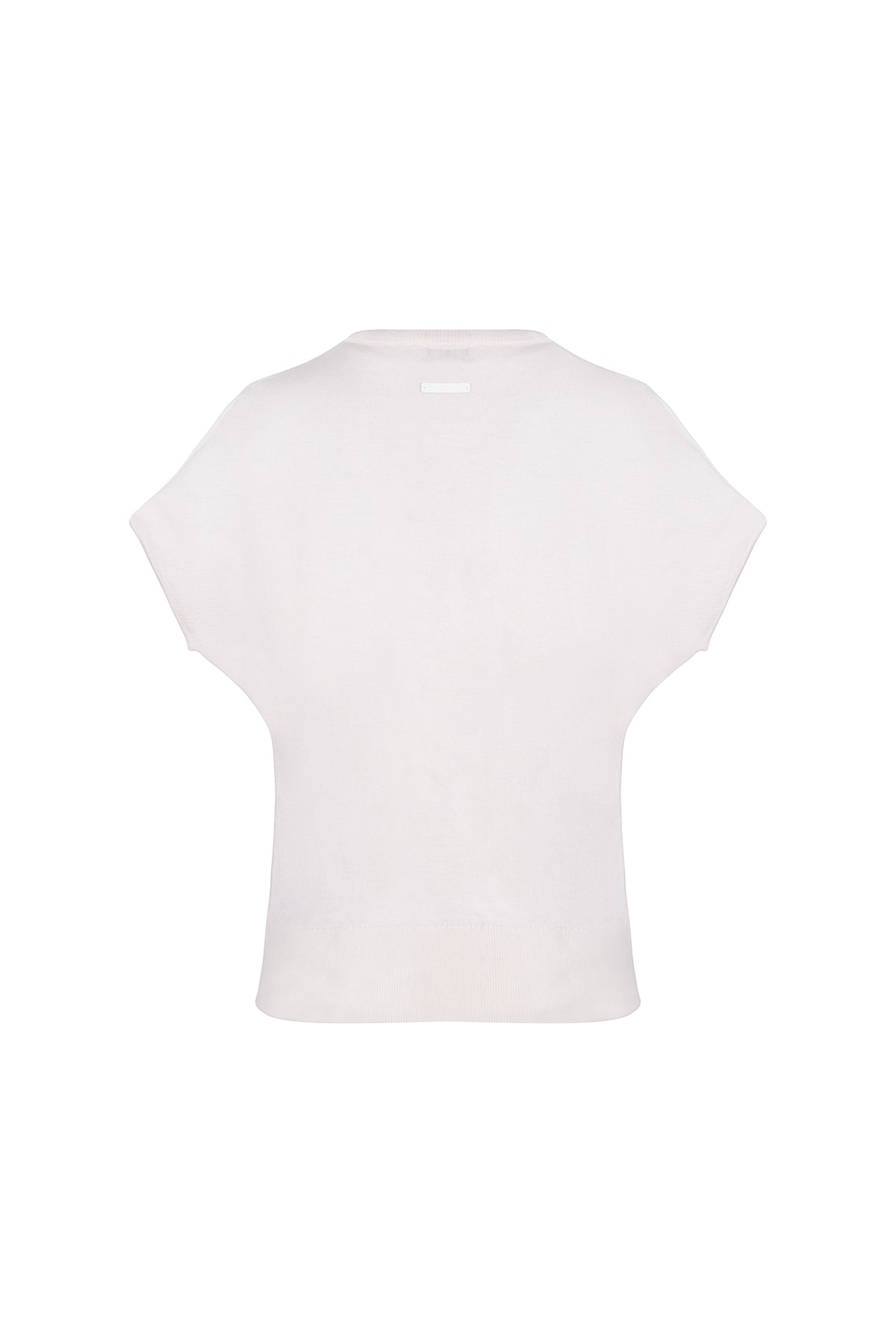 Ekru Mila Yuvarlak Yaka Kısa Kollu Triko