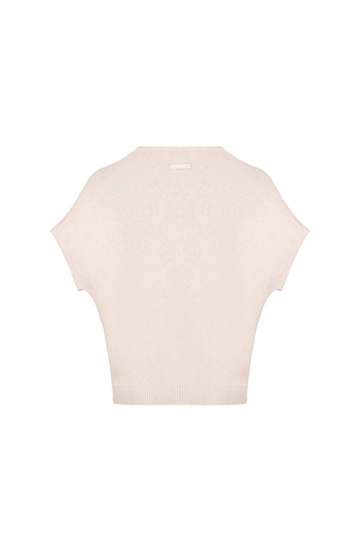 Bej Alexia Saf Kaşmir V Yaka Kısa kollu Triko