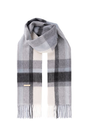 Açık Mavi Patrick Saf Kaşmir Kareli Atkı 30x164 cm