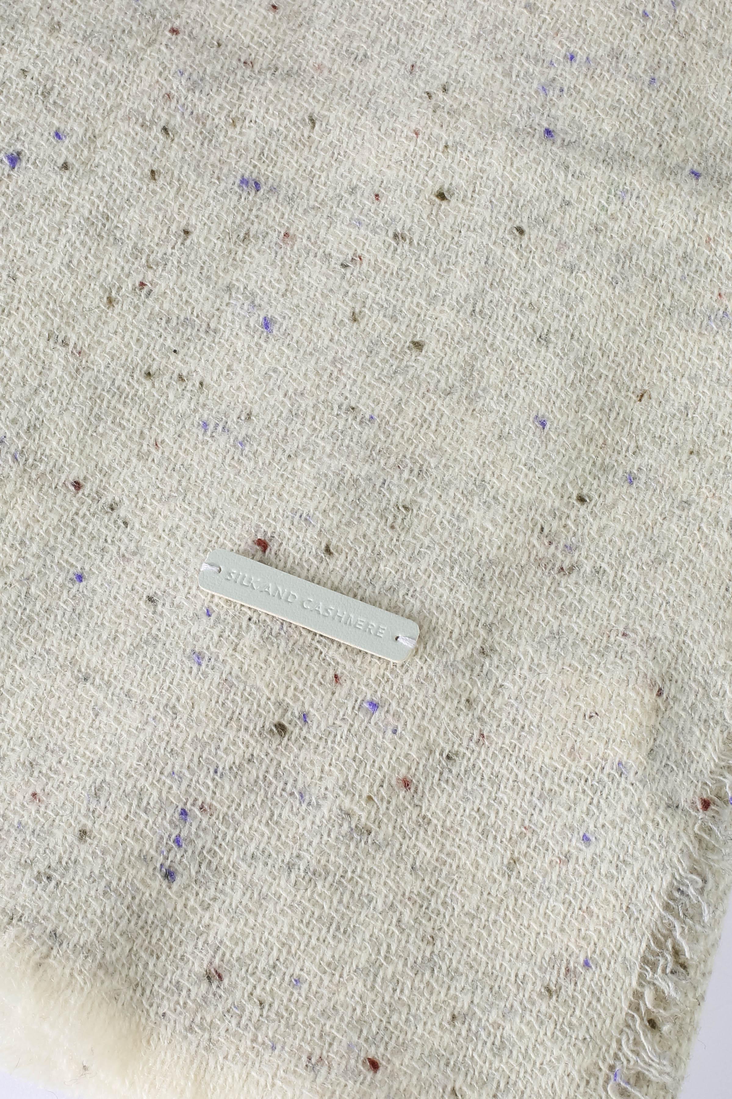 Ekru Yün Nopeli Şal 70x190 cm