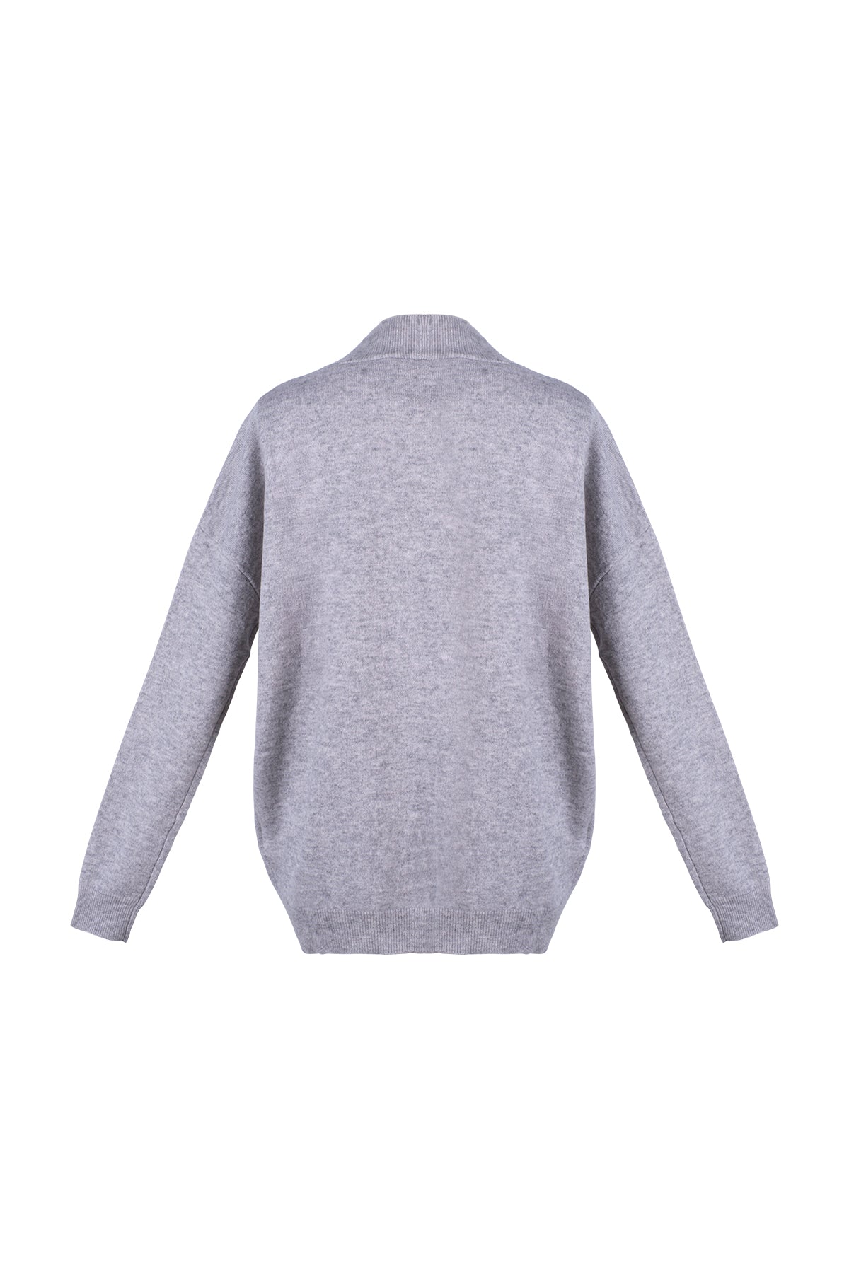 Gri Sky Kaşmir Taş Detaylı Hırka