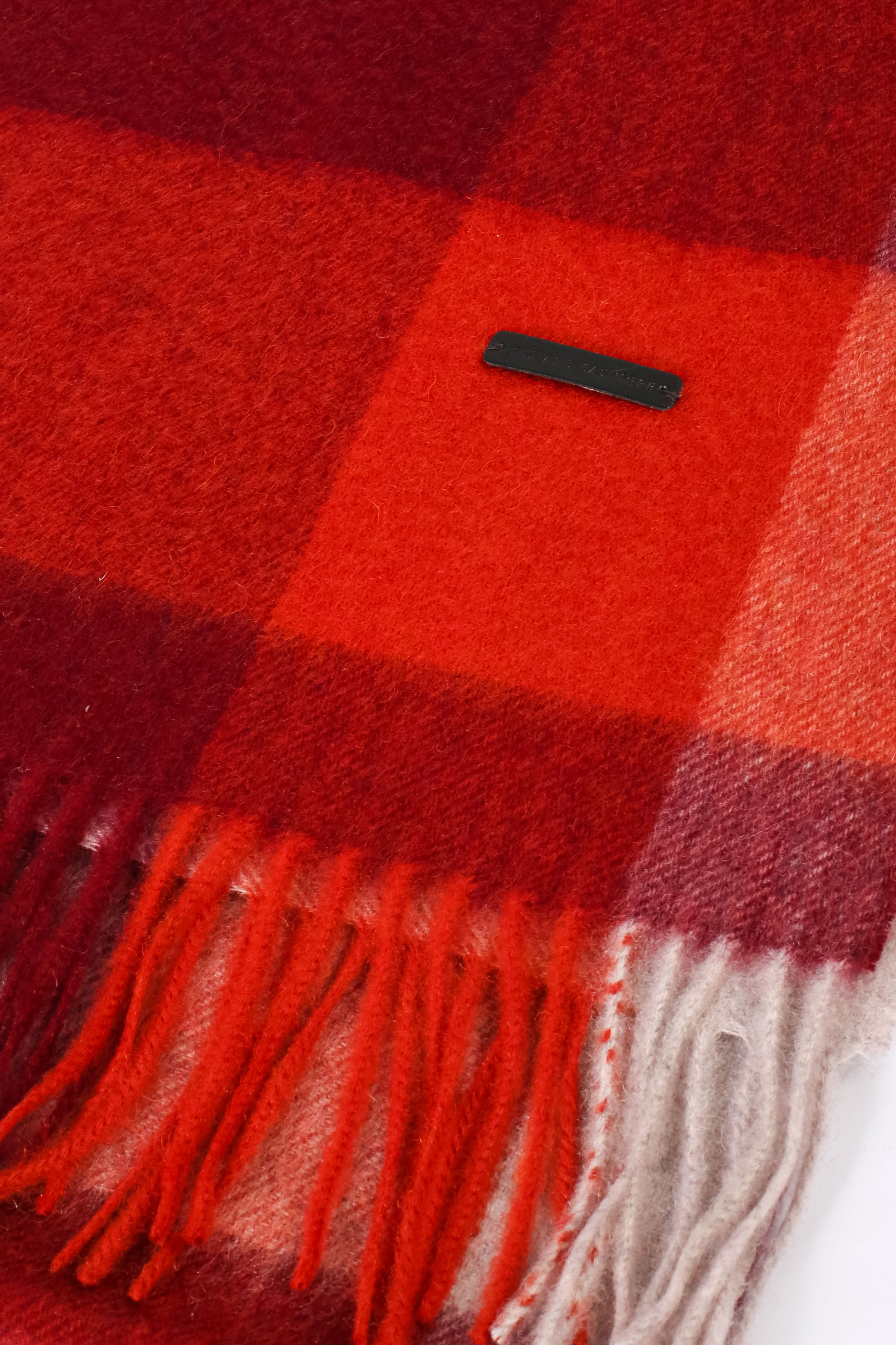 Renkli Saf Kaşmir Patrick Kareli Atkı 164x30 cm