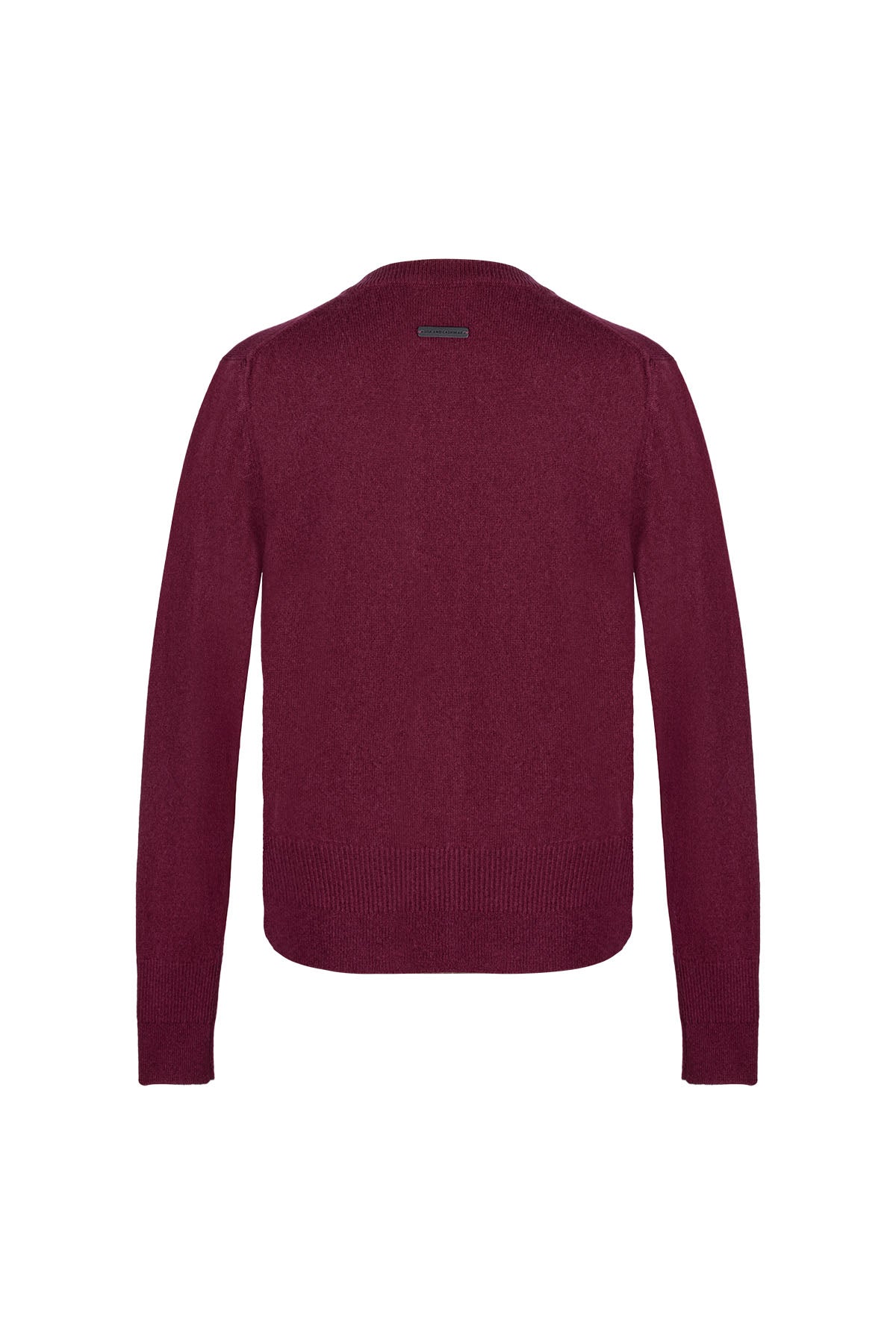 Bordo Lilly Saf Kaşmir Bisiklet Yaka Hırka