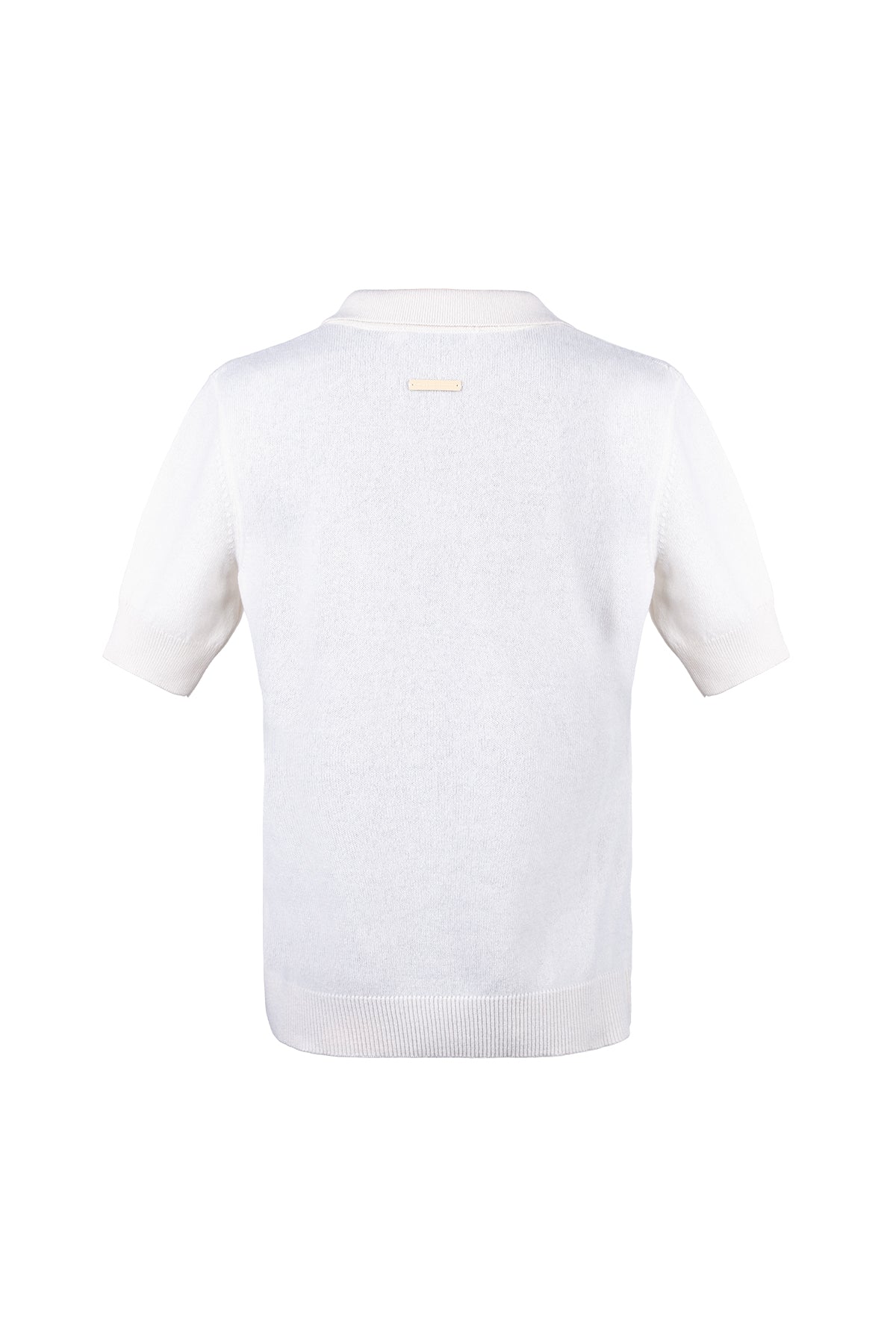 Ekru Lilly Saf Kaşmir  Polo Tişört