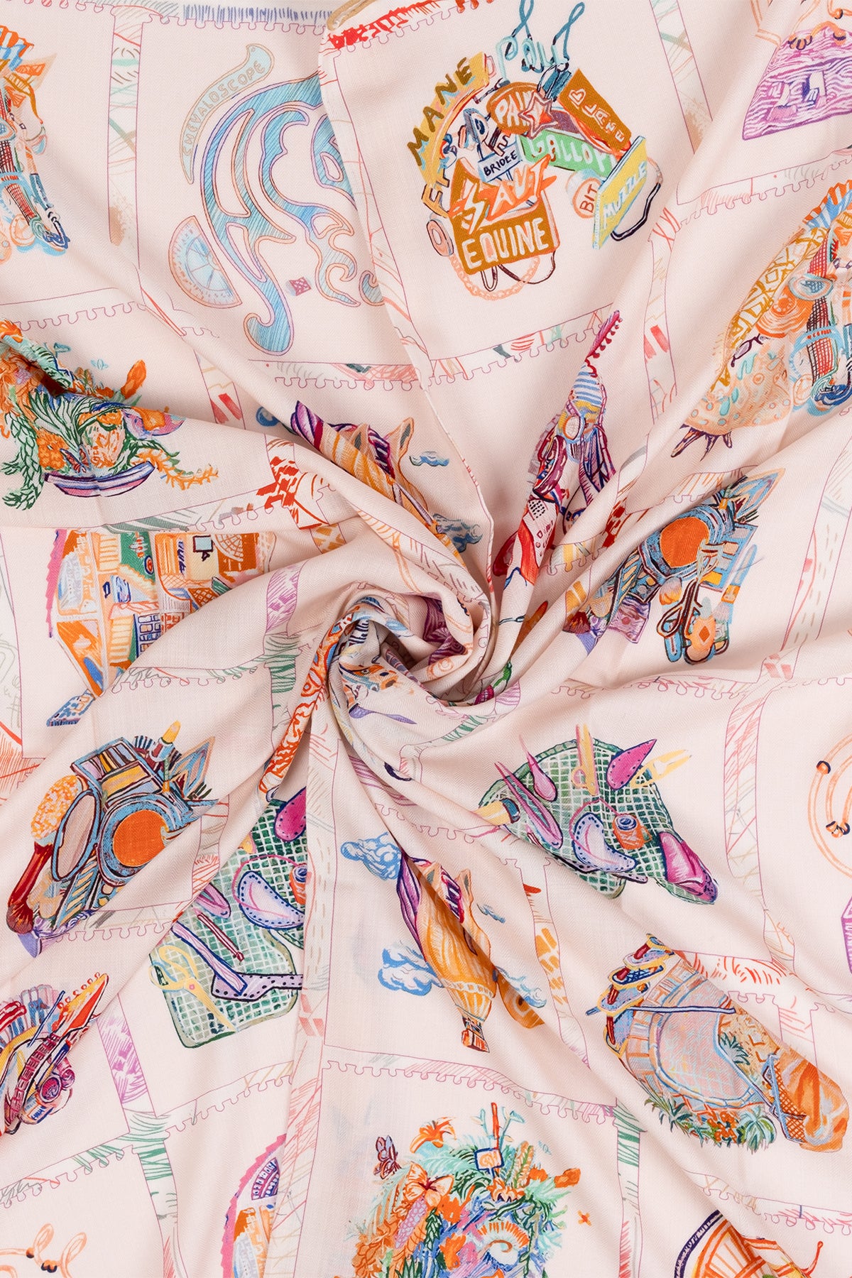 Pembe Linda Kaşmir Desenli Kare Eşarp 140x140 cm