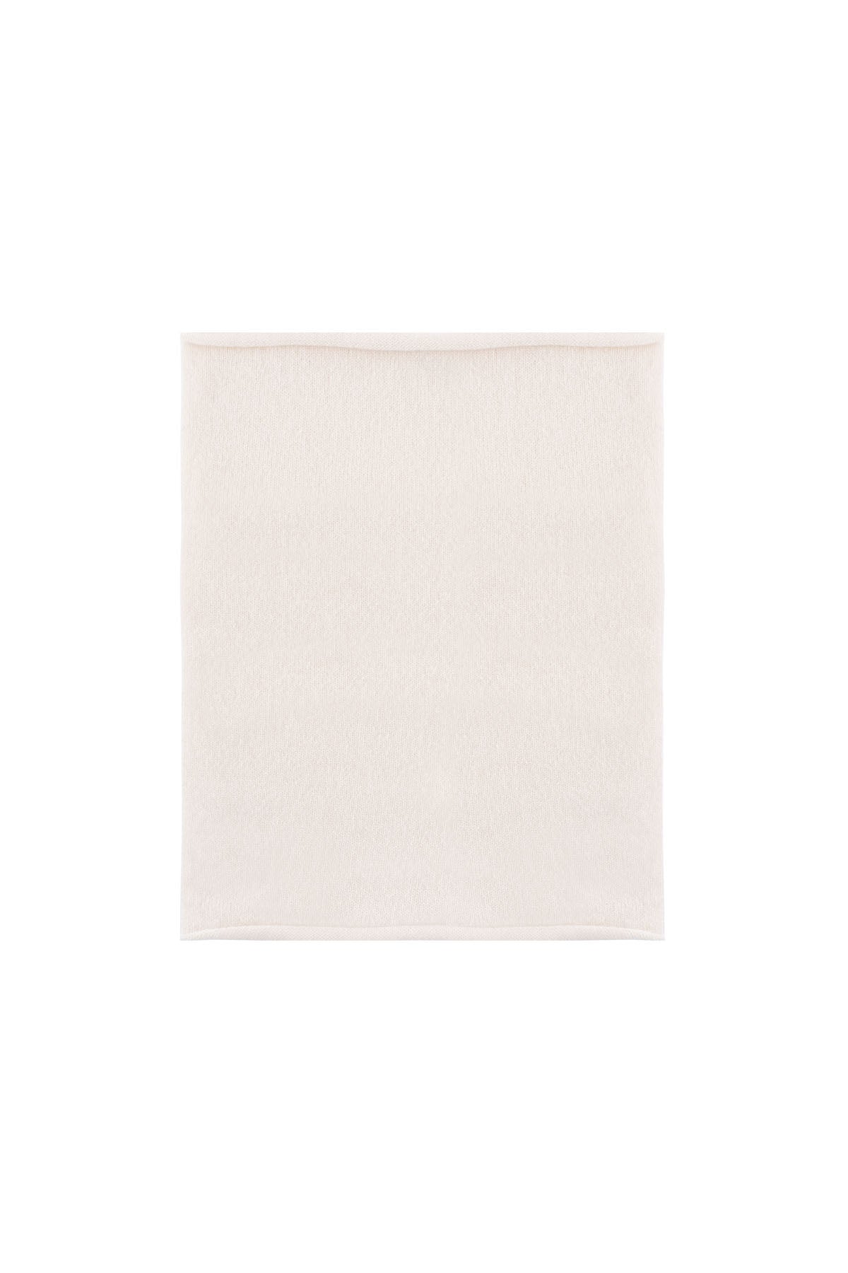 Ekru Saf Kaşmir Loop Atkı 23x36 cm