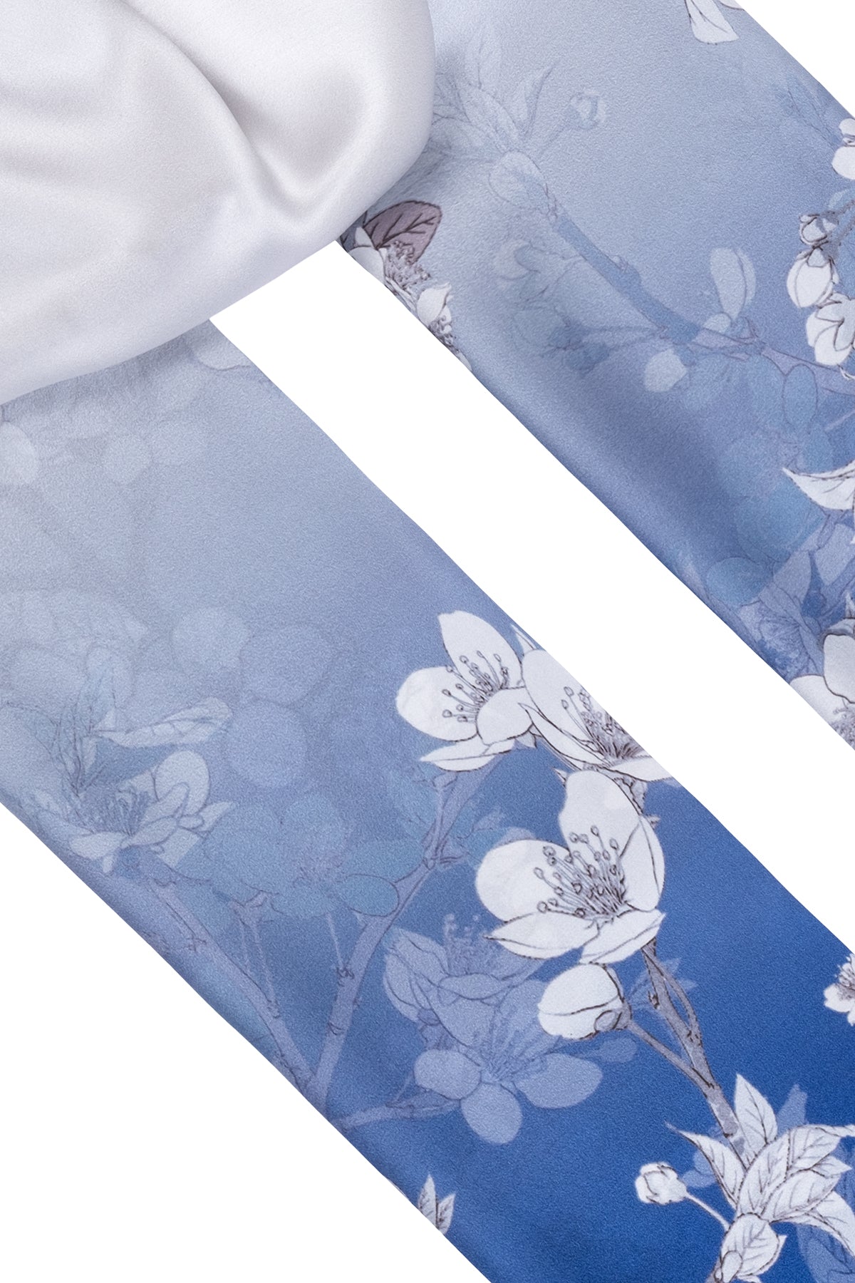 Mavi Luciana İpek Desenli Fular 55x170 cm