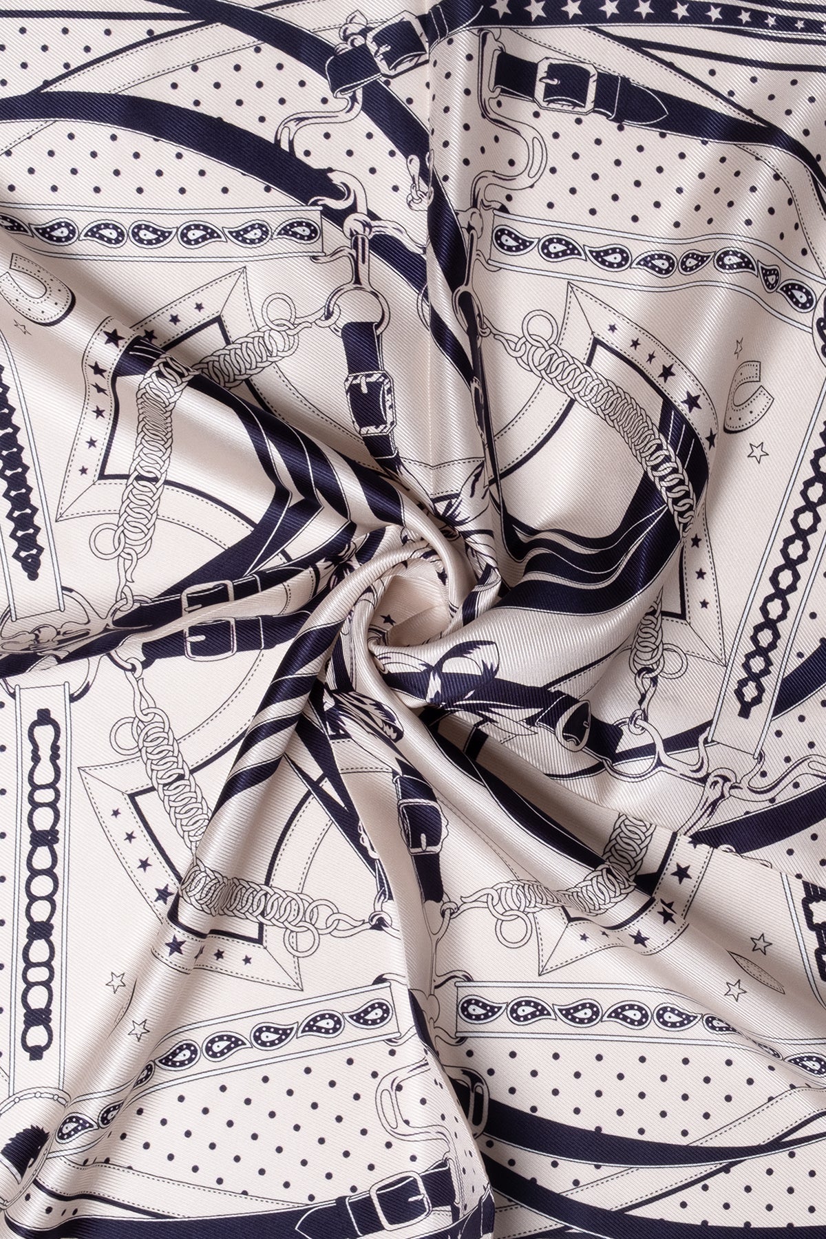 Mavi Kırmızı Lena Saf İpek Eşarp 70x70 cm