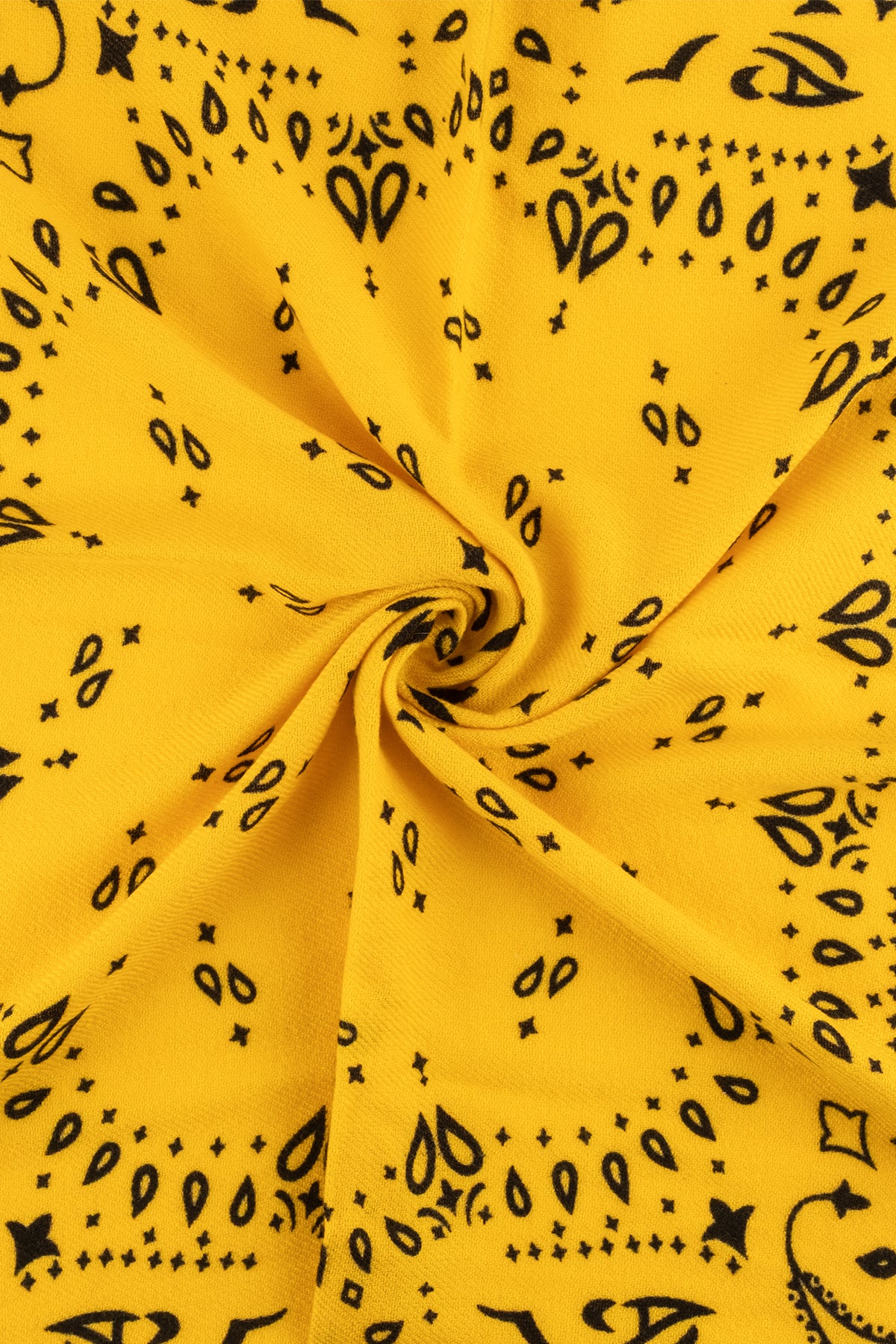 Sarı Jas Desenli Kare Şal 70x70 cm