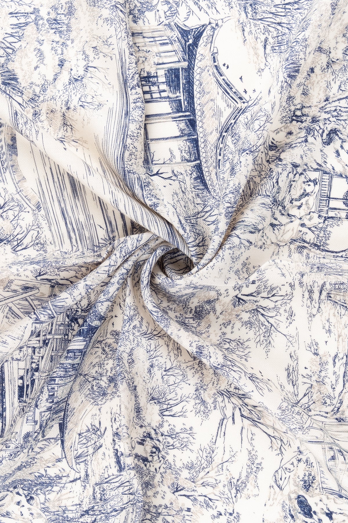 Lacivert Lea Kaşmir Desenli Kare Eşarp 70x70 cm