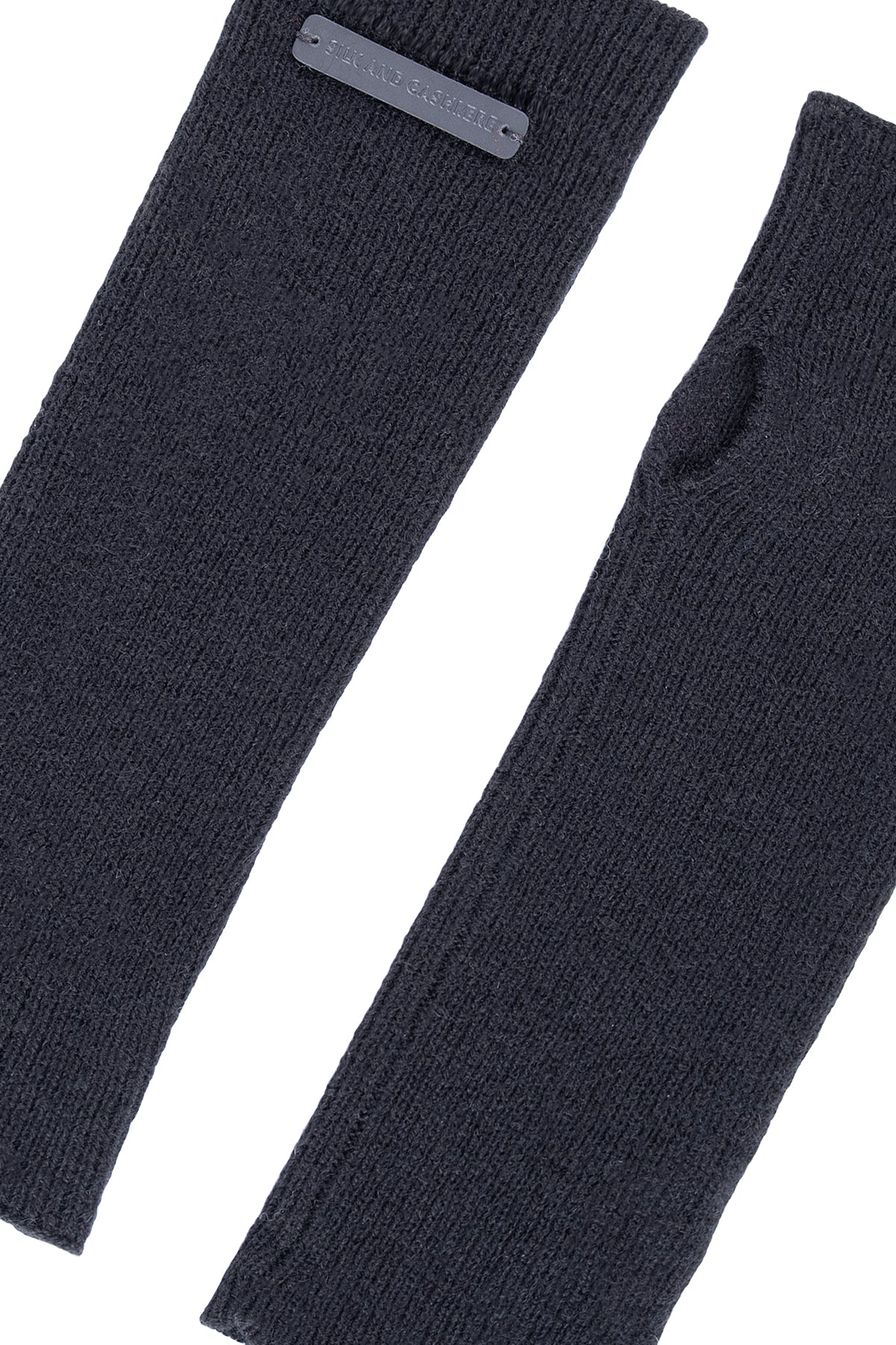 Siyah Stockholm Kaşmir Parmaksız Eldiven