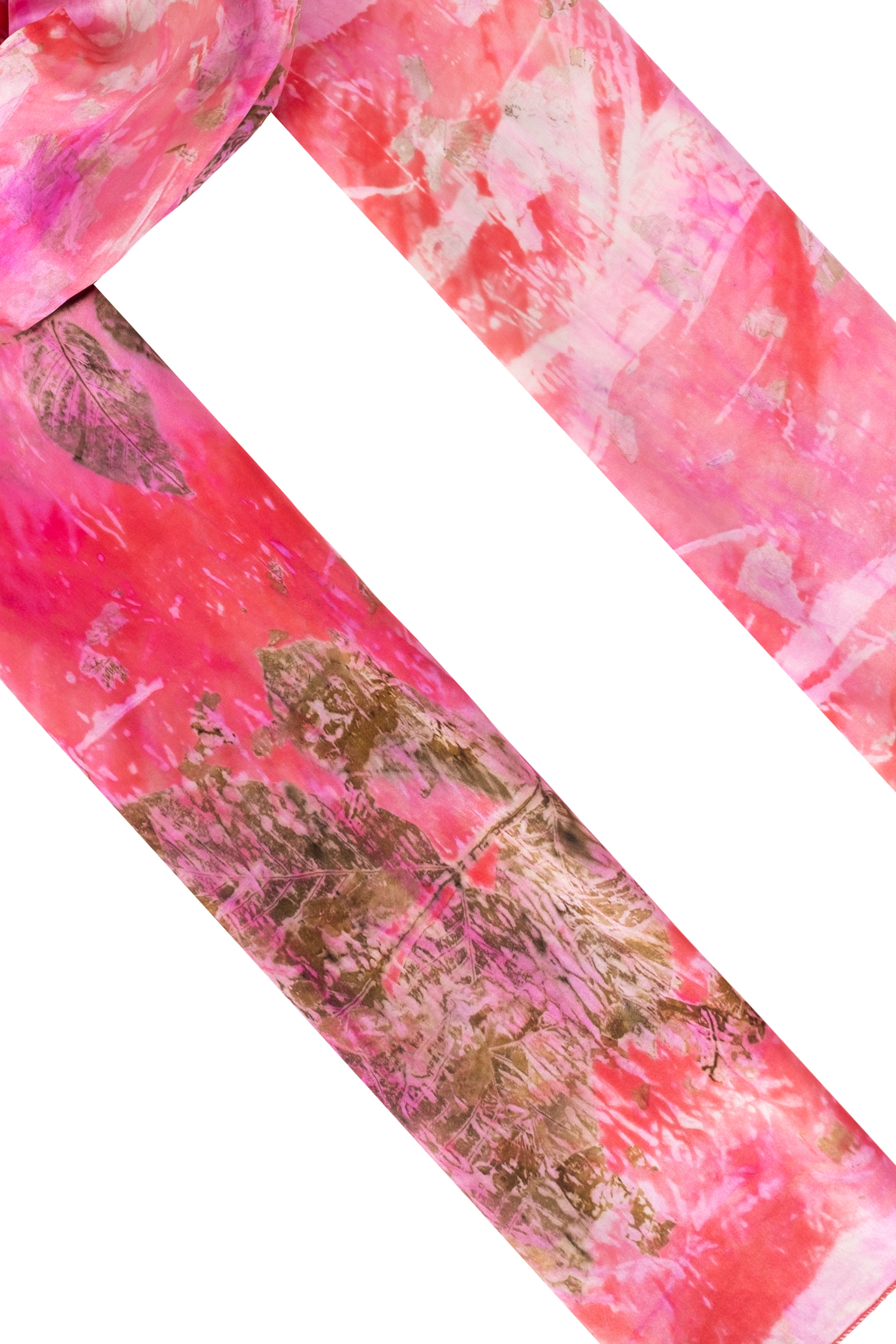 Kırmızı Saf İpek El Baskısı Ekolojik Şal 90 x 200 cm