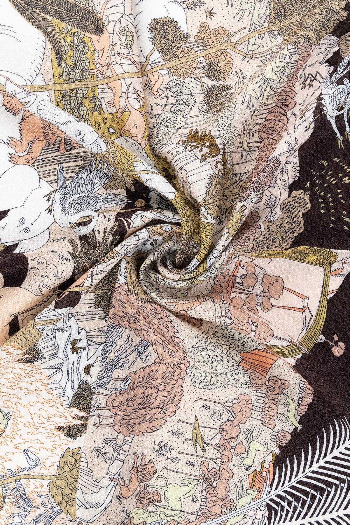 Bej Lea Kaşmir Desenli Kare Eşarp 70x70 cm