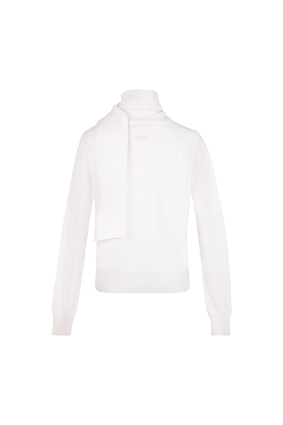 Ekru Vanessa Saf Kaşmir Atkı Yakalı Kazak