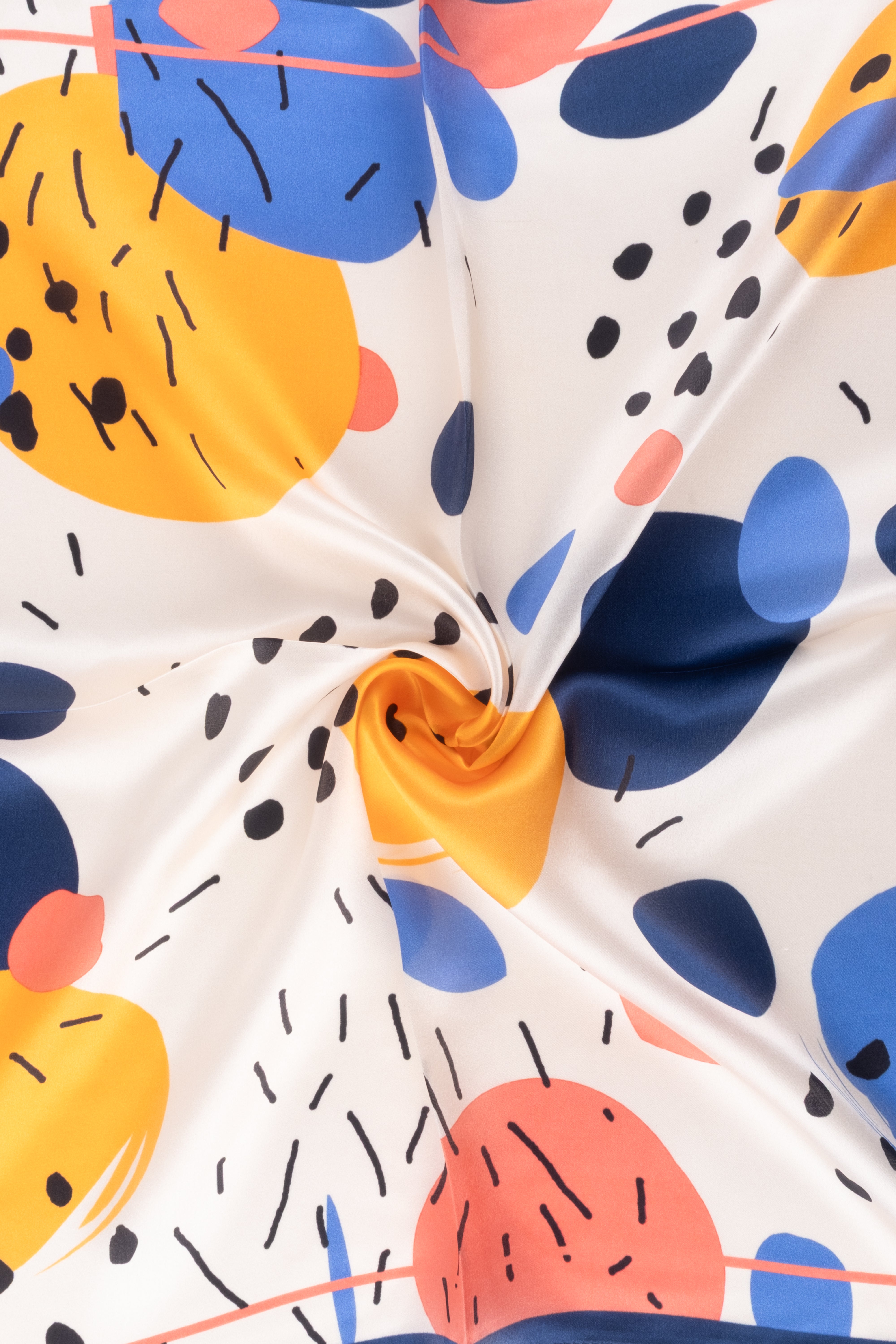 Lacivert Pembe Laila Saf İpek Kare Eşarp 50x50 cm