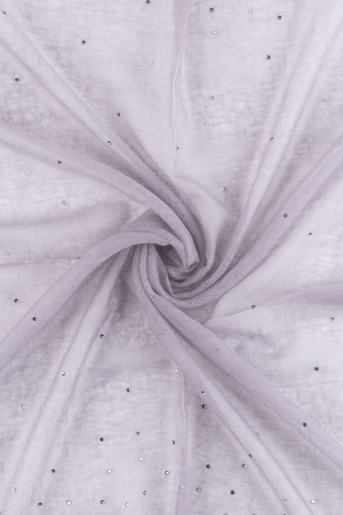 Gri Jas Saf Kaşmir Taşlı Kare Şal 70x70 cm