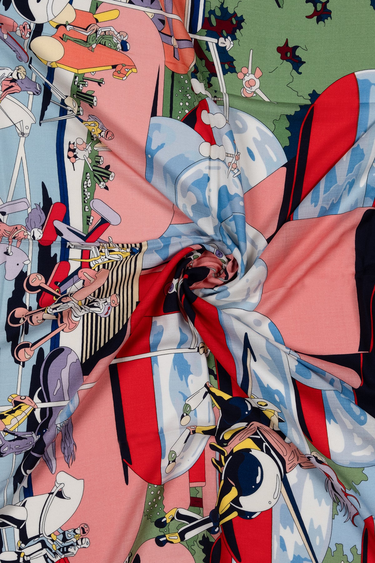 Ekru Linda Kaşmir Desenli Kare Eşarp 140x140  cm