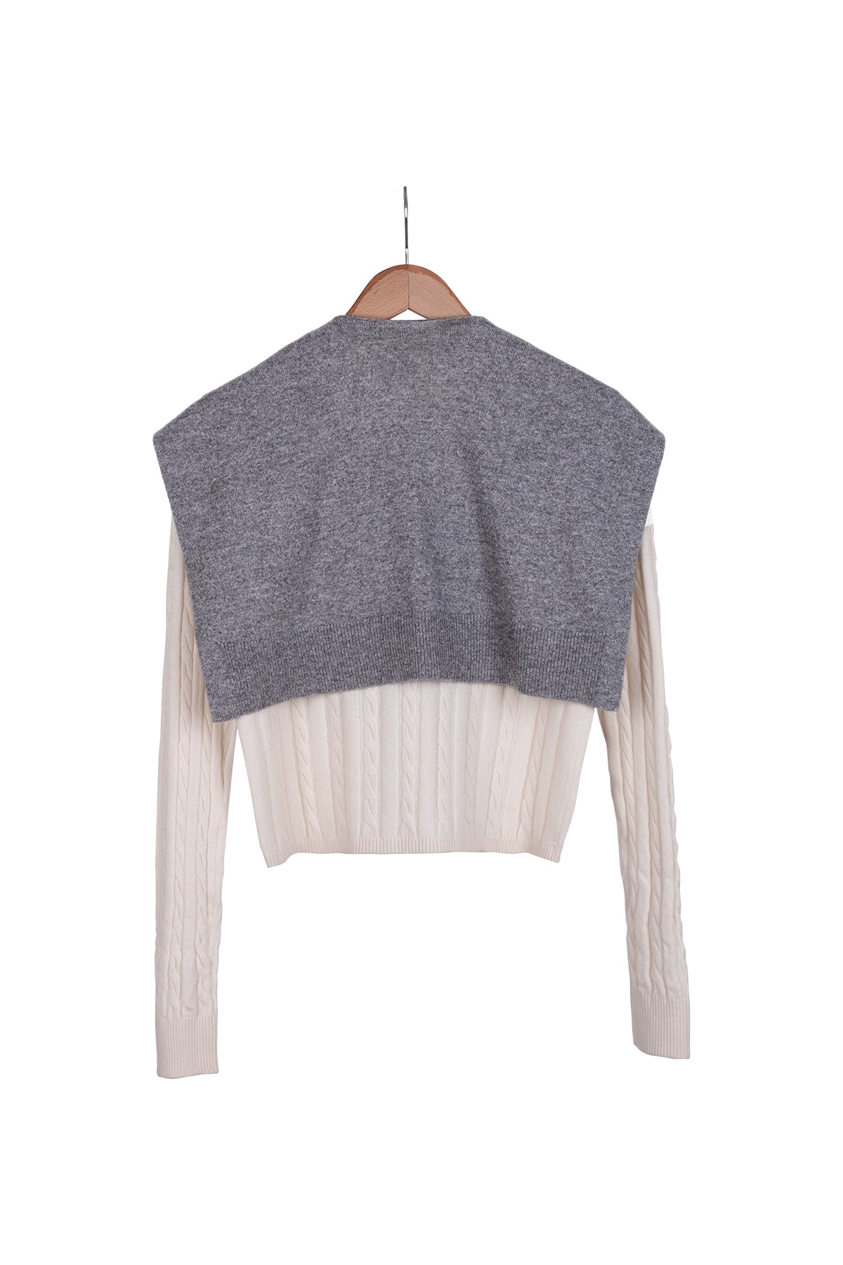 Gri Lilly Saf Kaşmir Kazak Atkı