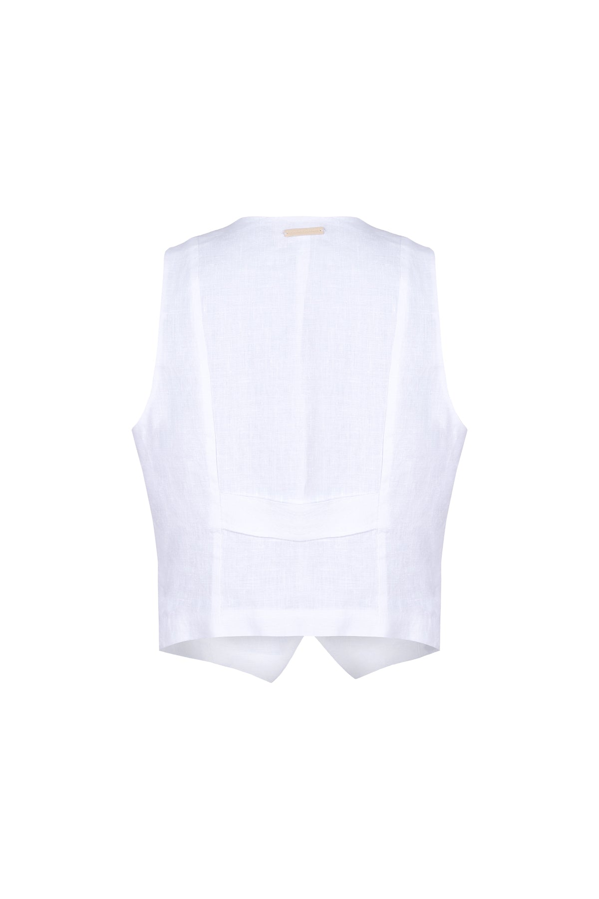 Beyaz Kate Keten Yelek