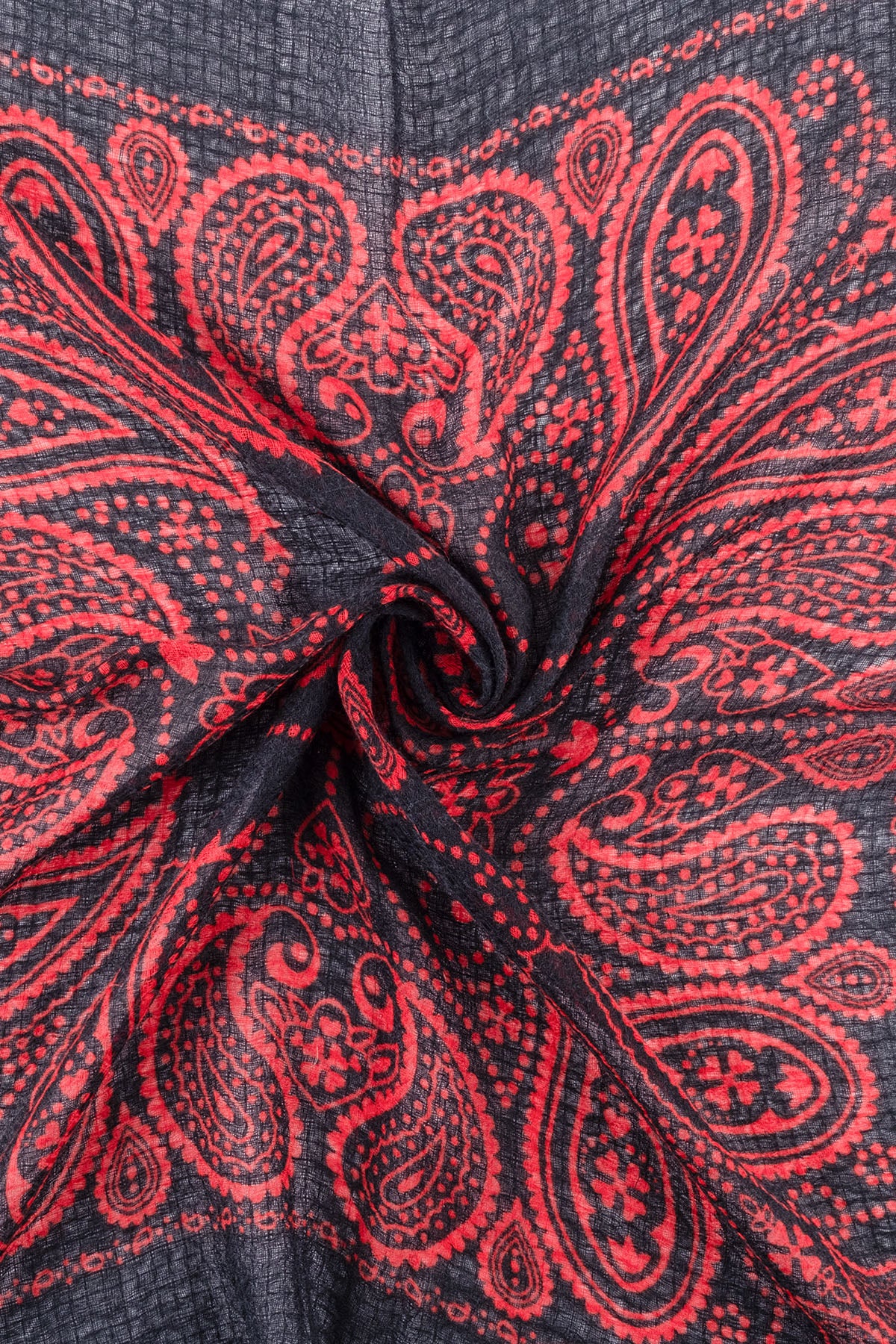 Siyah Jas Desenli Kare Şal 70x70 cm