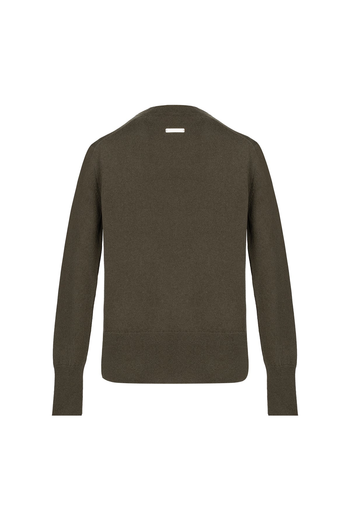 Haki Lilly Saf Kaşmir Derin V Yaka Kazak