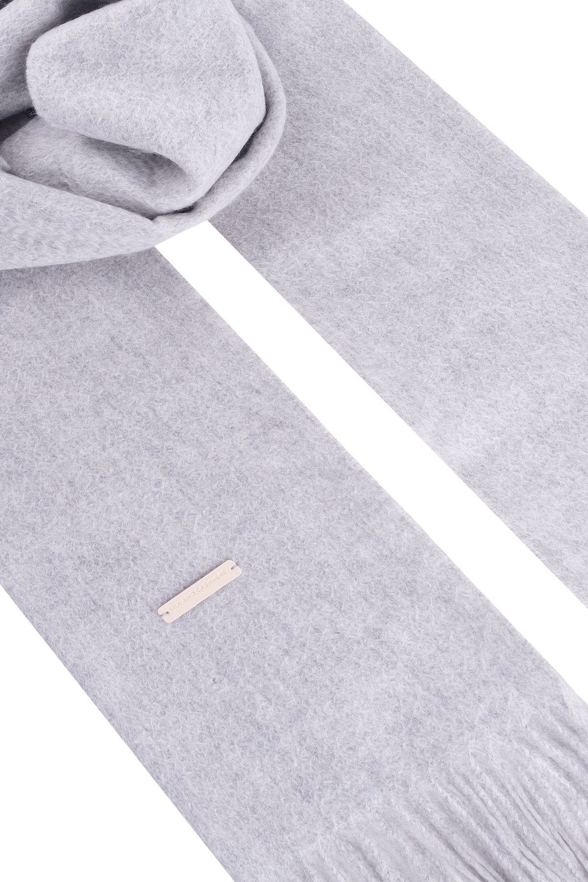 Açık Gri Rose Saf Kaşmir Şal 180x60 cm