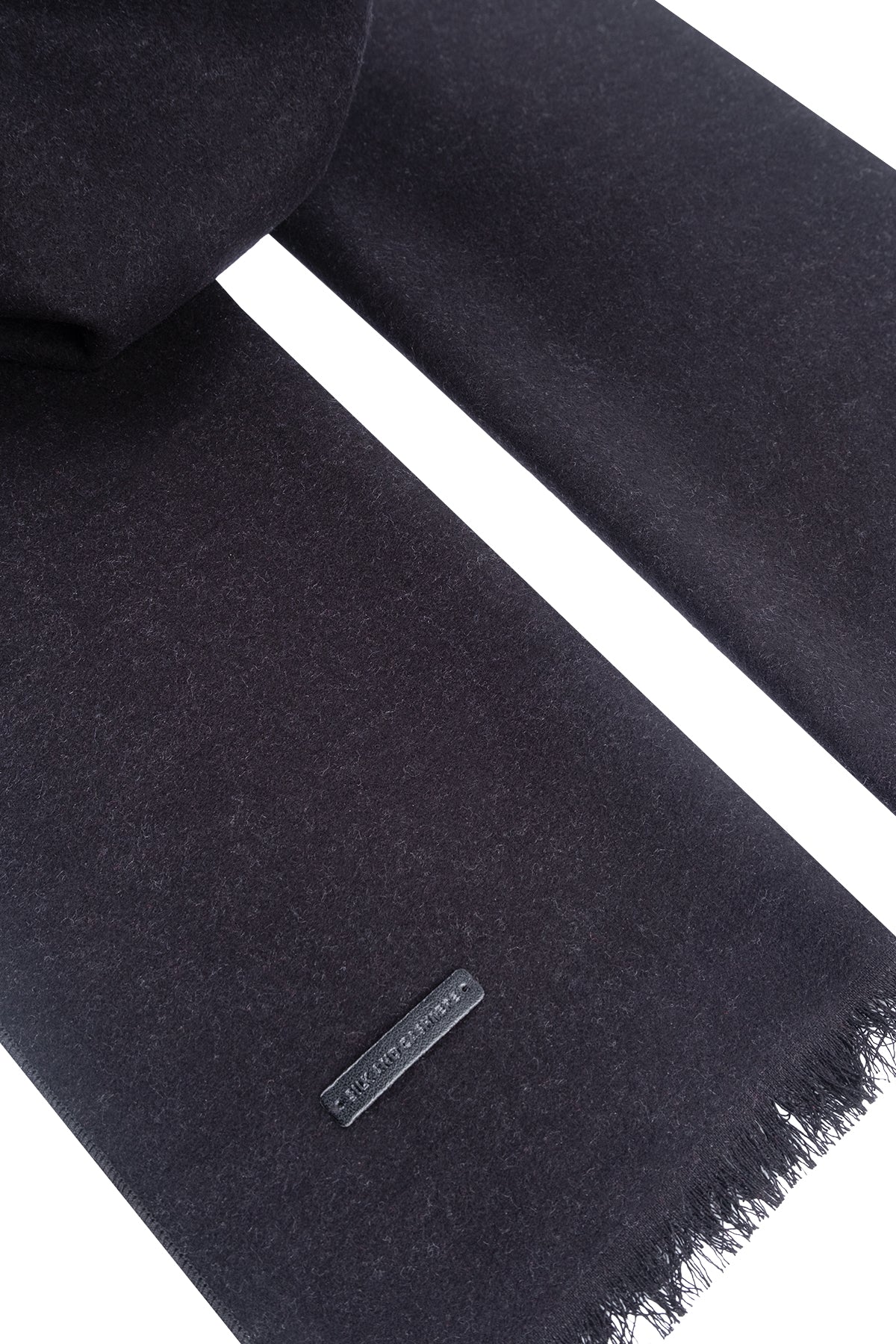 Siyah Lotus Saf İpek Çift Renkli Atkı 30*177+2cm