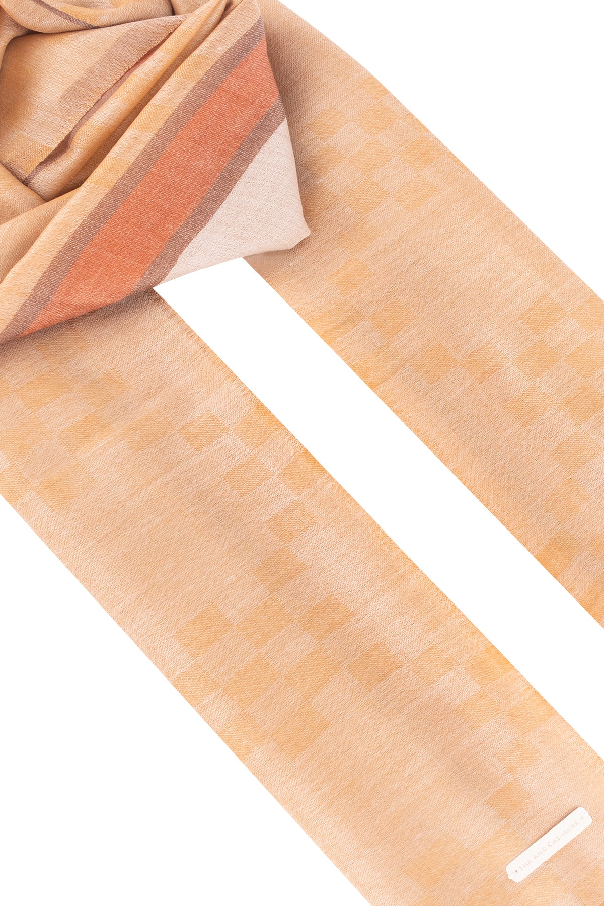 Camel Sophie Saf Kaşmir Kareli Şal 80x190 cm