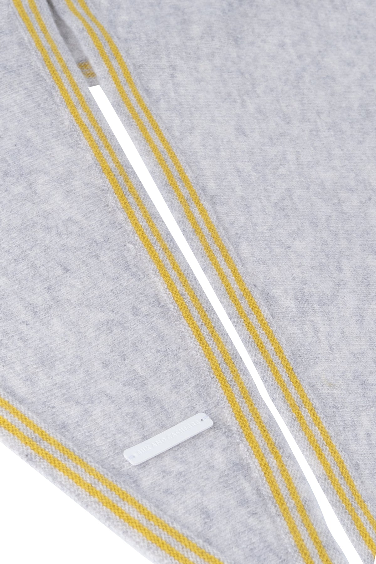 Gri Mini Saf Kaşmir Bandana 30x125 cm