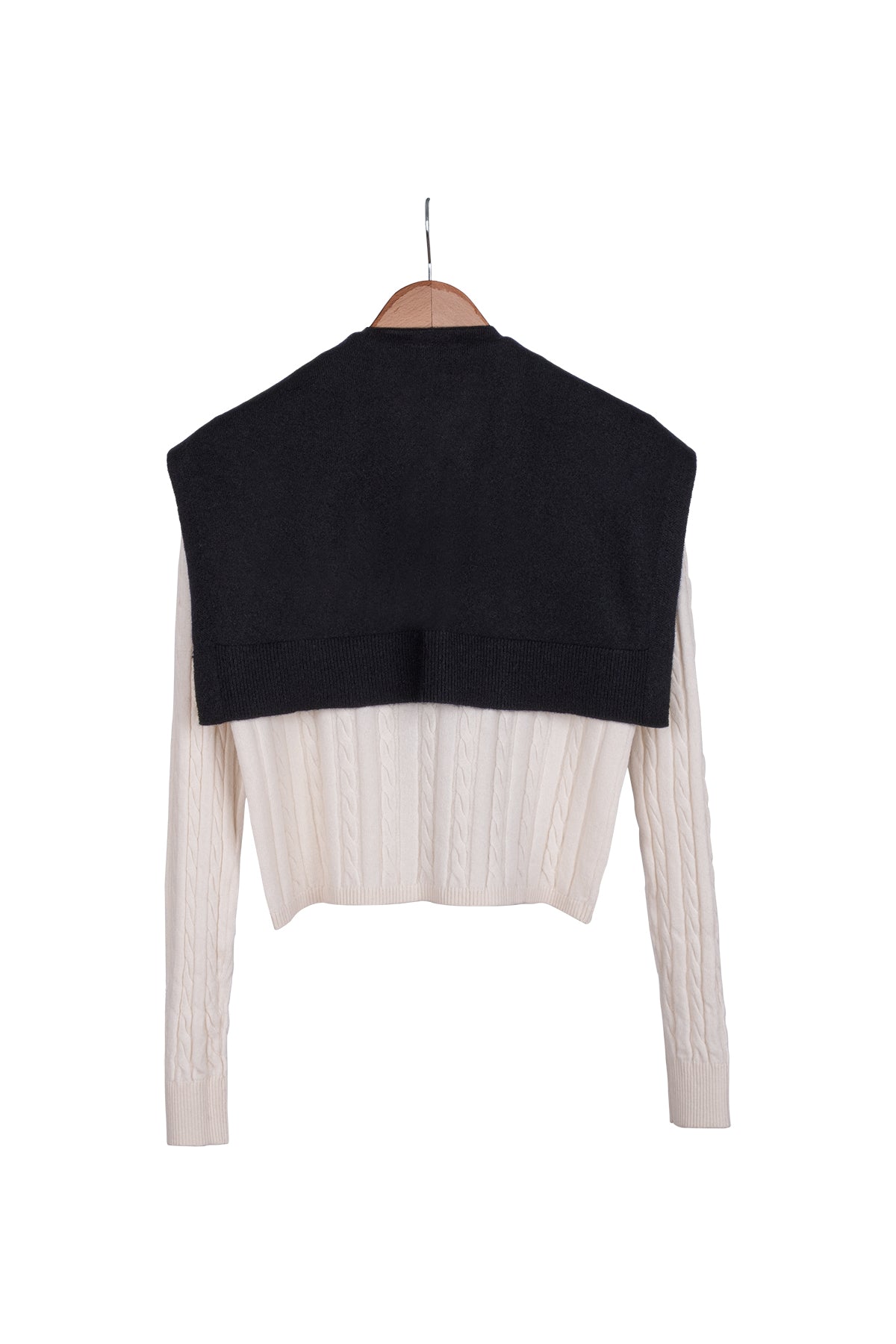 Siyah Lilly Saf Kaşmir Kazak Atkı