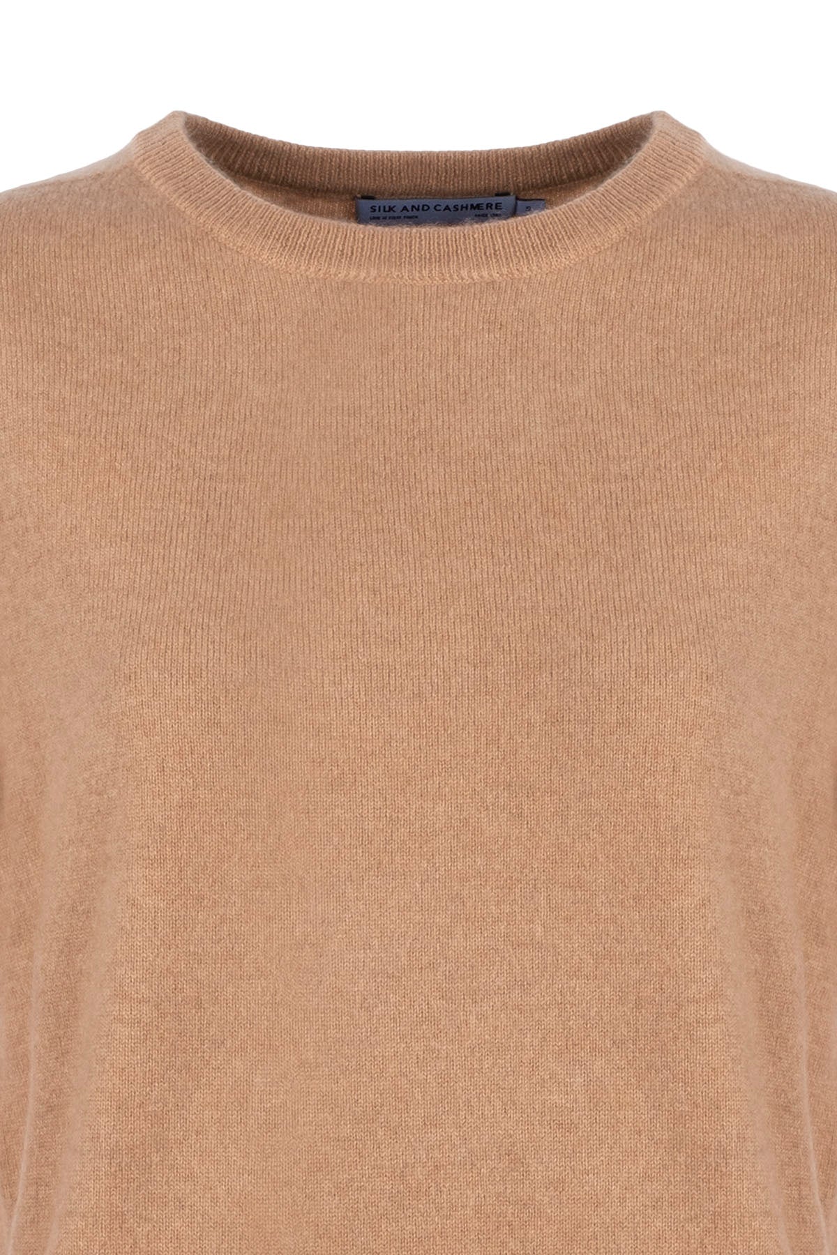 Bej Alexia Saf Kaşmir Bisiklet Yaka Kazak