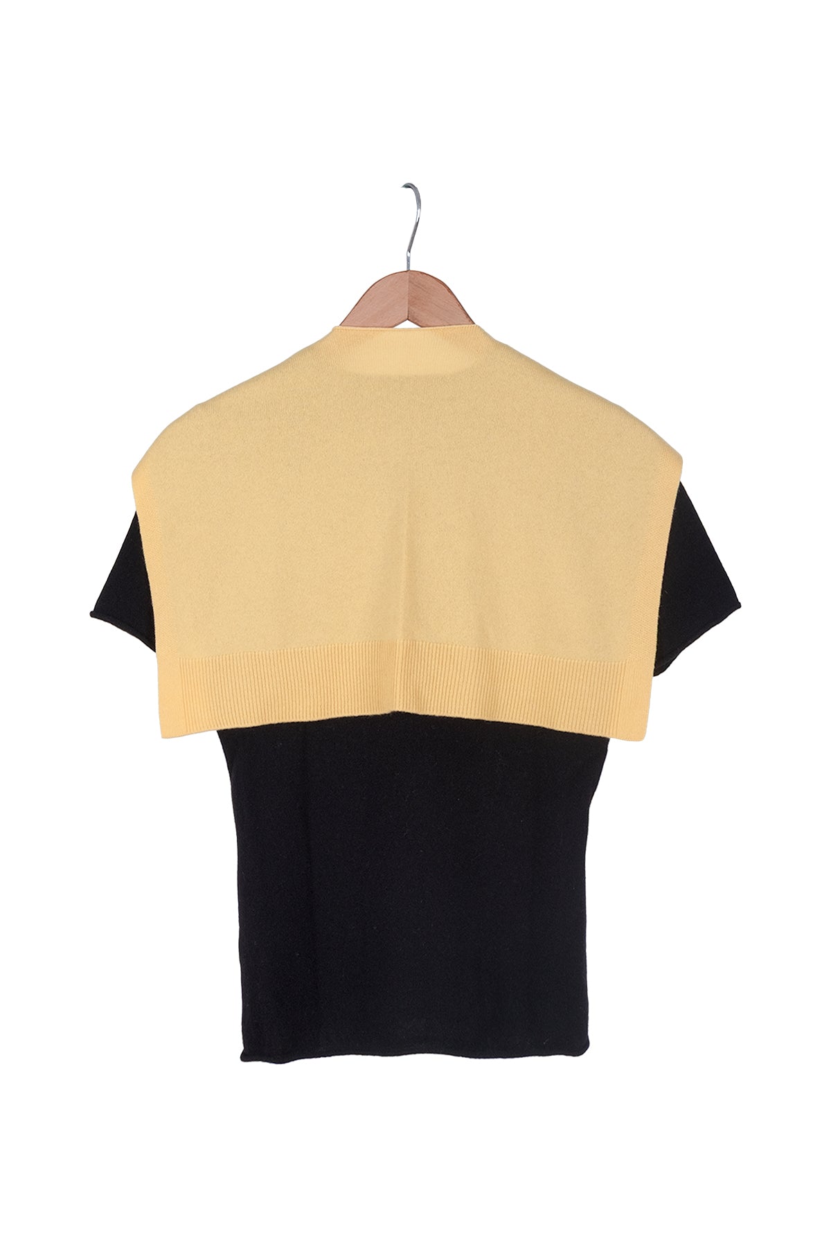 Sarı Lilly Saf Kaşmir Kazak Atkı