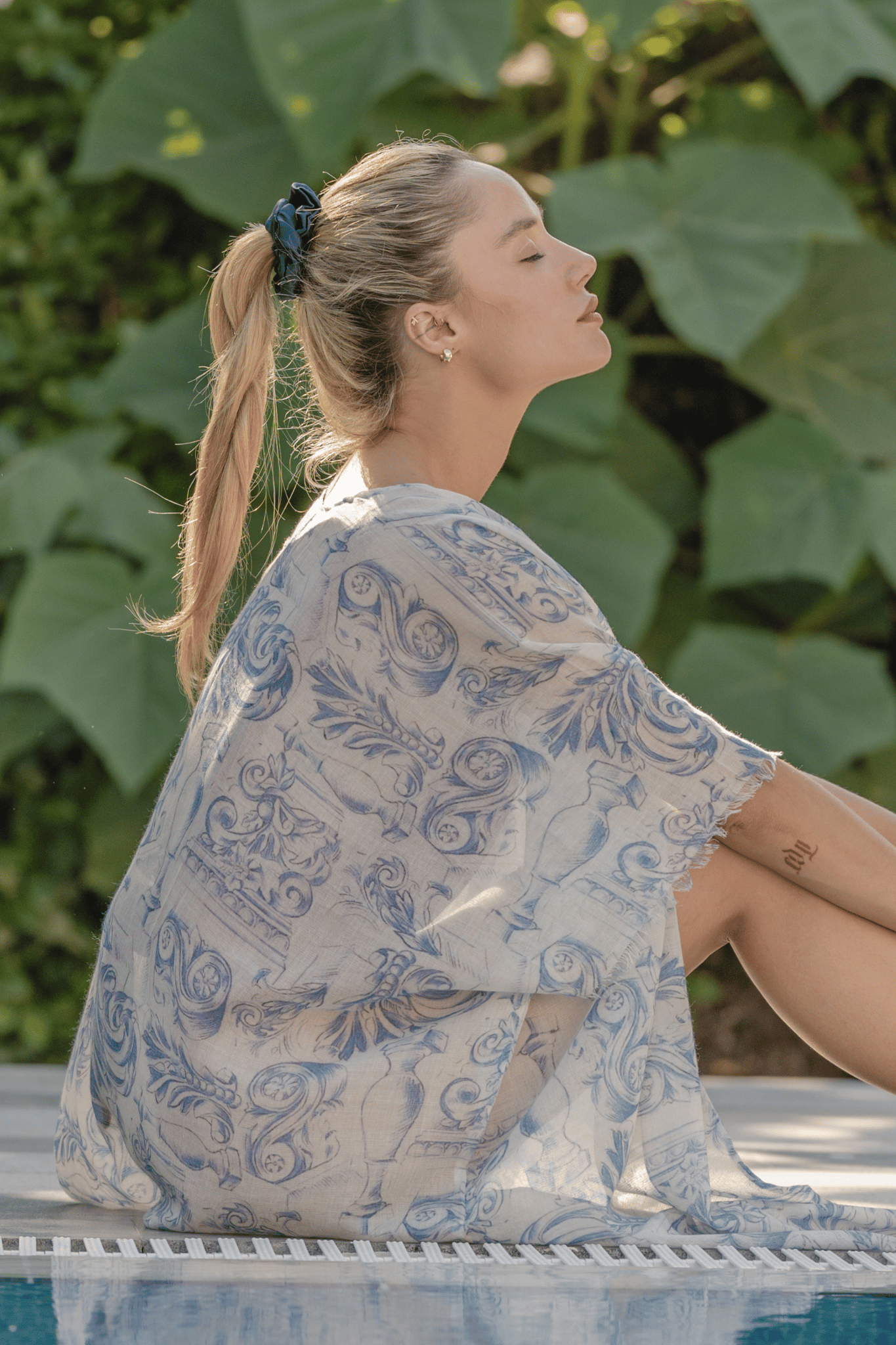 Lacivert Anabel Saf İpek Toka