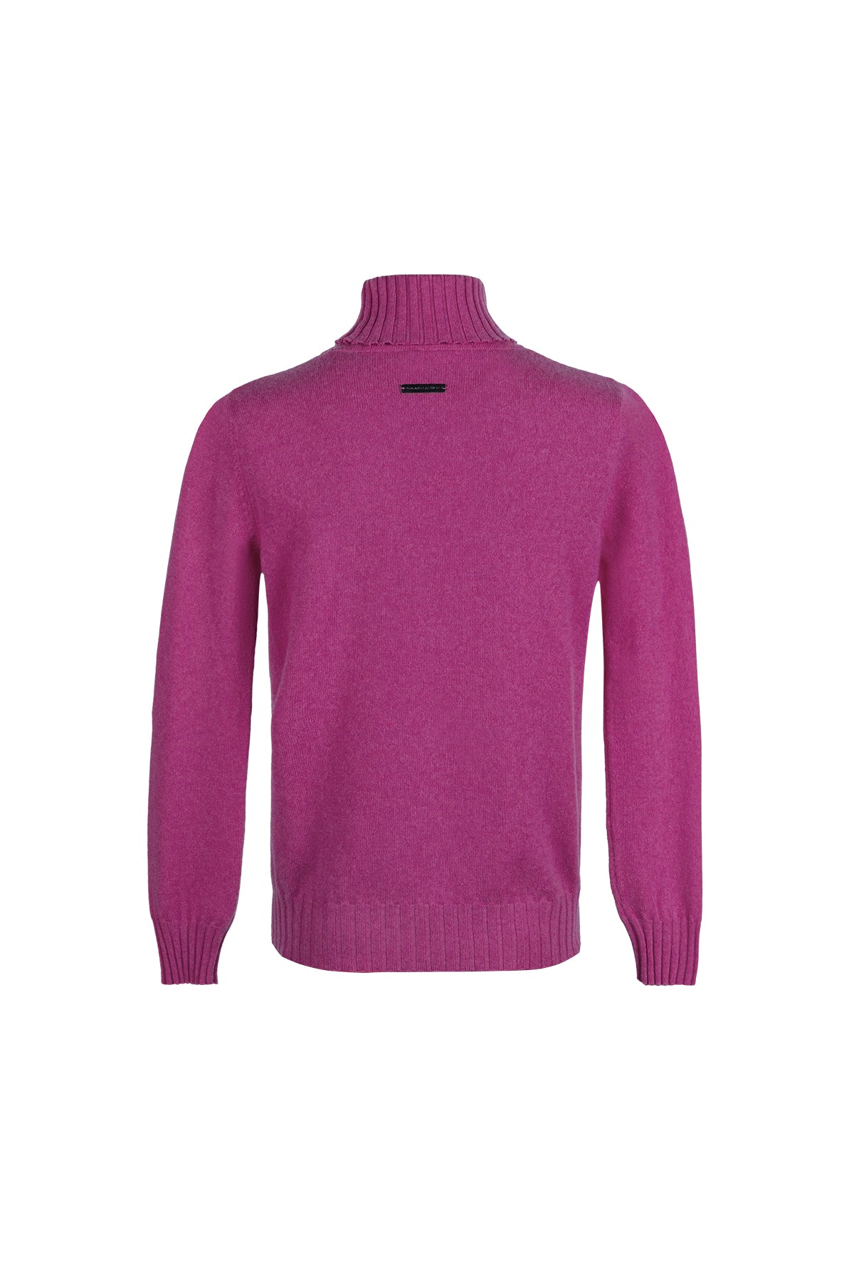 Koyu Pembe Lilly Saf Kaşmir Balıkçı Yaka Kazak