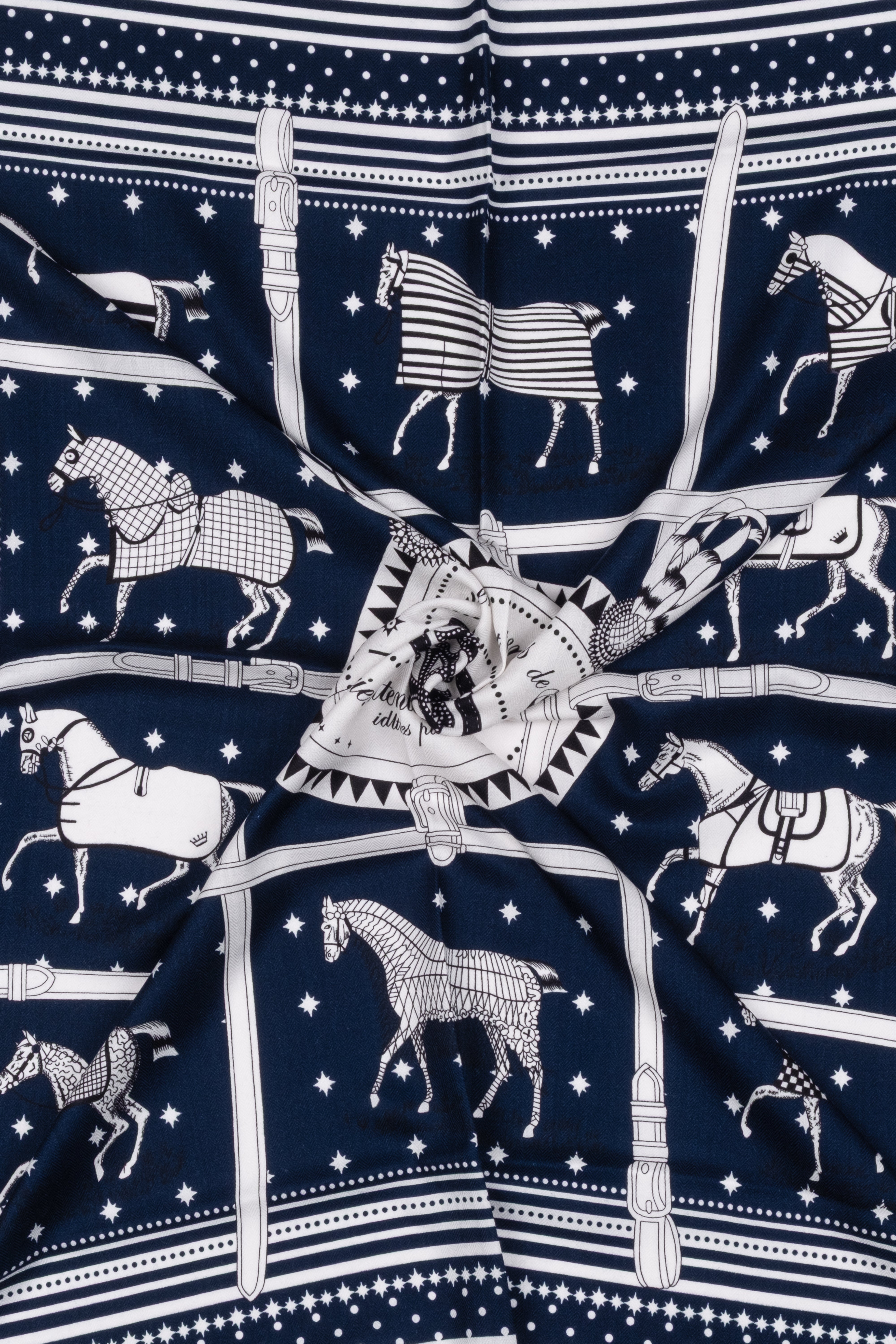 Kırmızı Lacivert Linda Saf Kaşmir Desenli Kare Eşarp 140x140 cm