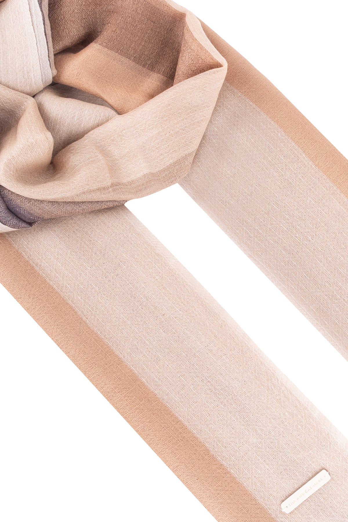 Bej Sophie Saf Kaşmir Renkli Şal 90x180 cm