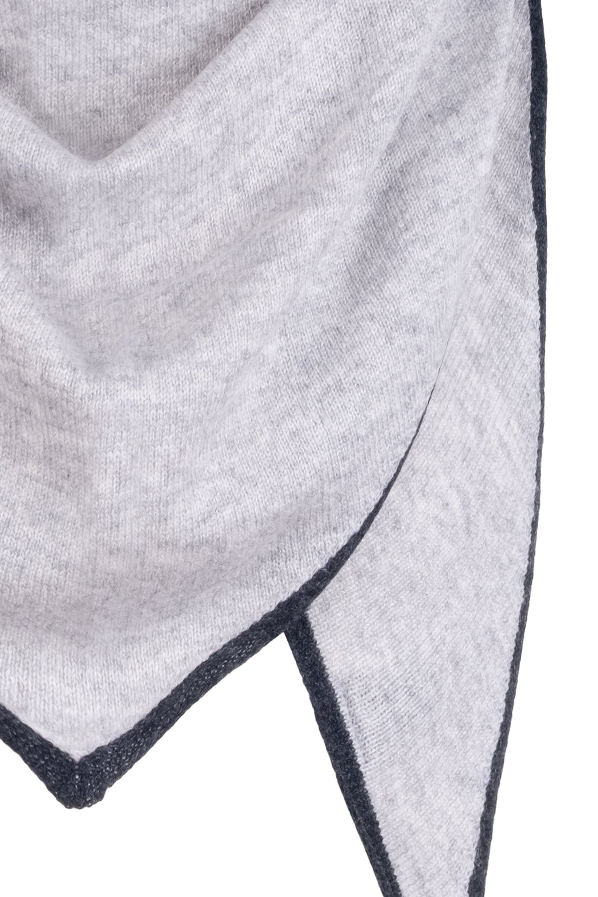 Gri Saf Kaşmir Üçgen Atkı 73x160x73 cm