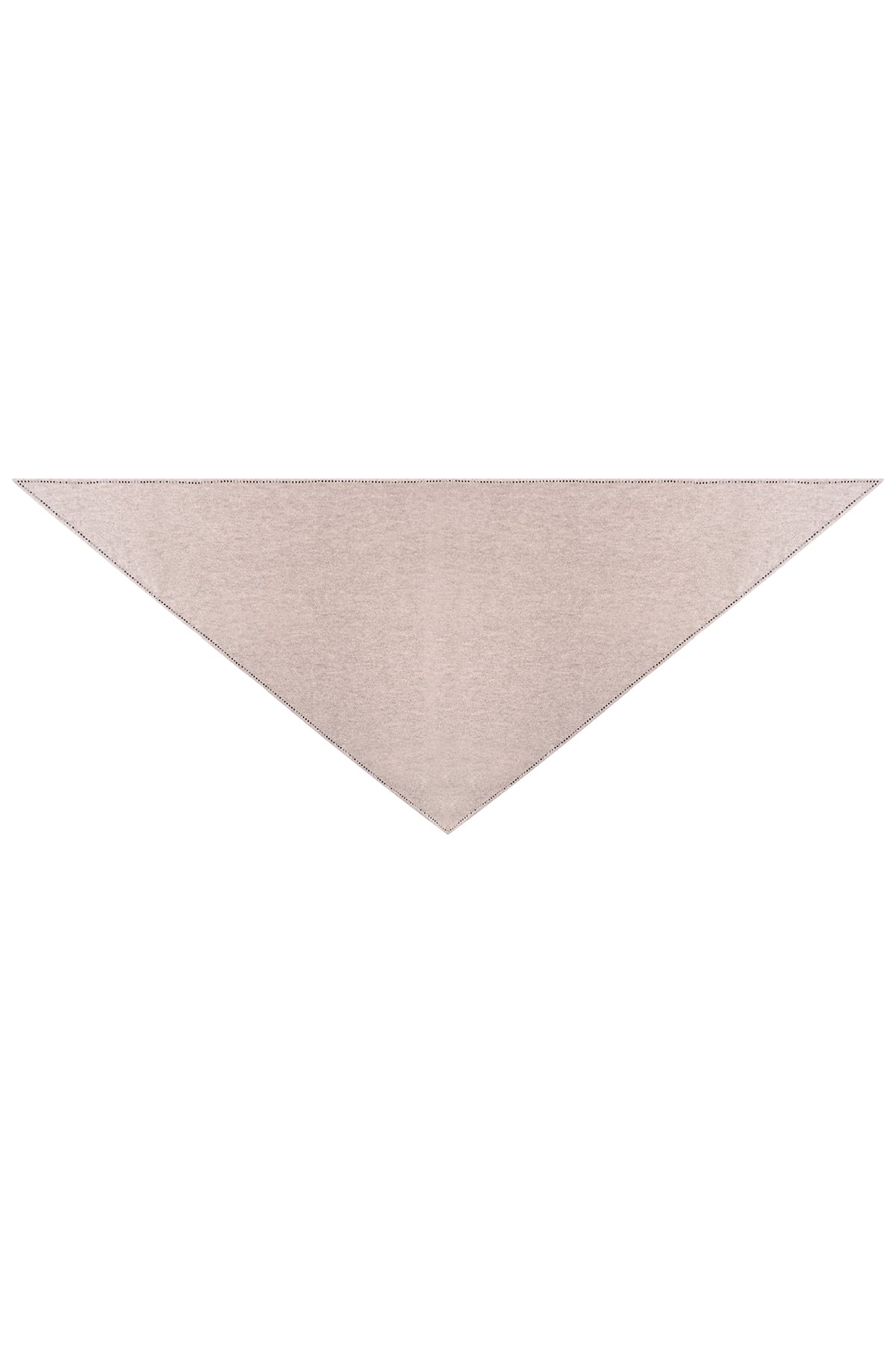 Bej Saf Kaşmir Taşlı Üçgen Şal 105x105x165 cm